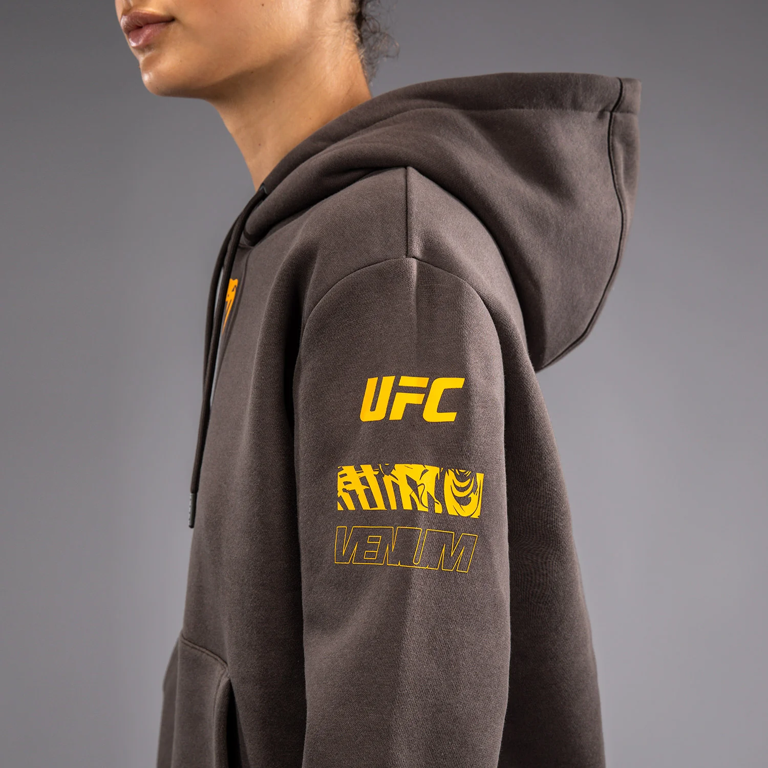 UFC Fusion by Venum Fight Week Women’s Pullover Hoodie - Solid Earthen Brown - Image 6