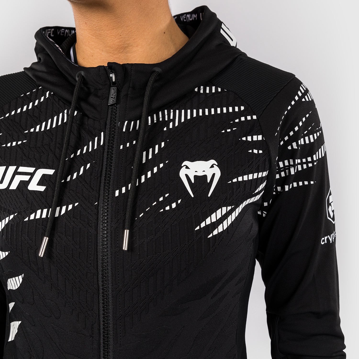 UFC Fusion by Venum Personalized Authentic Fight Night Women's Hoodies - Black - Image 6