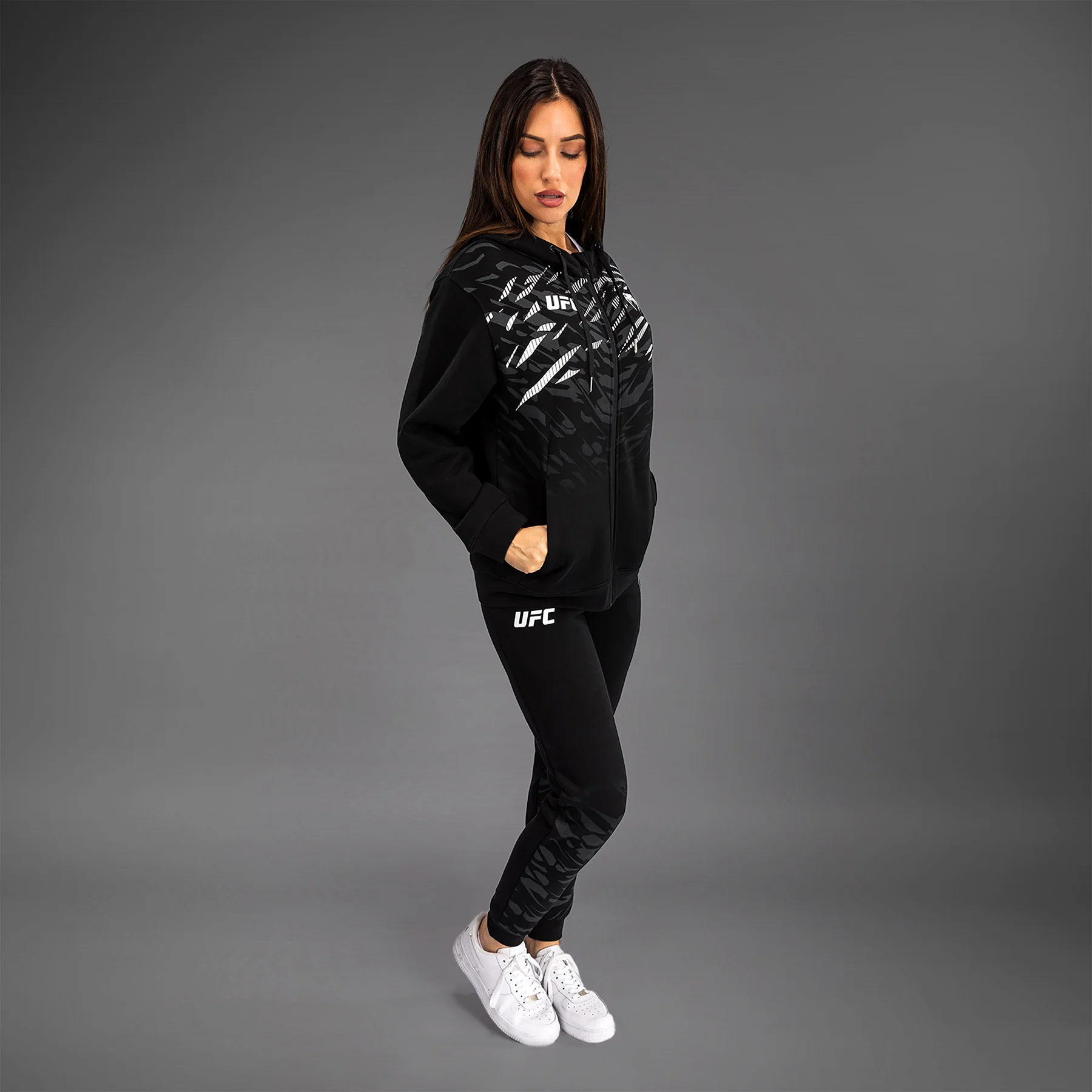 UFC Fusion by Venum Women’s Replica Zip Hoodie - Black - Image 2