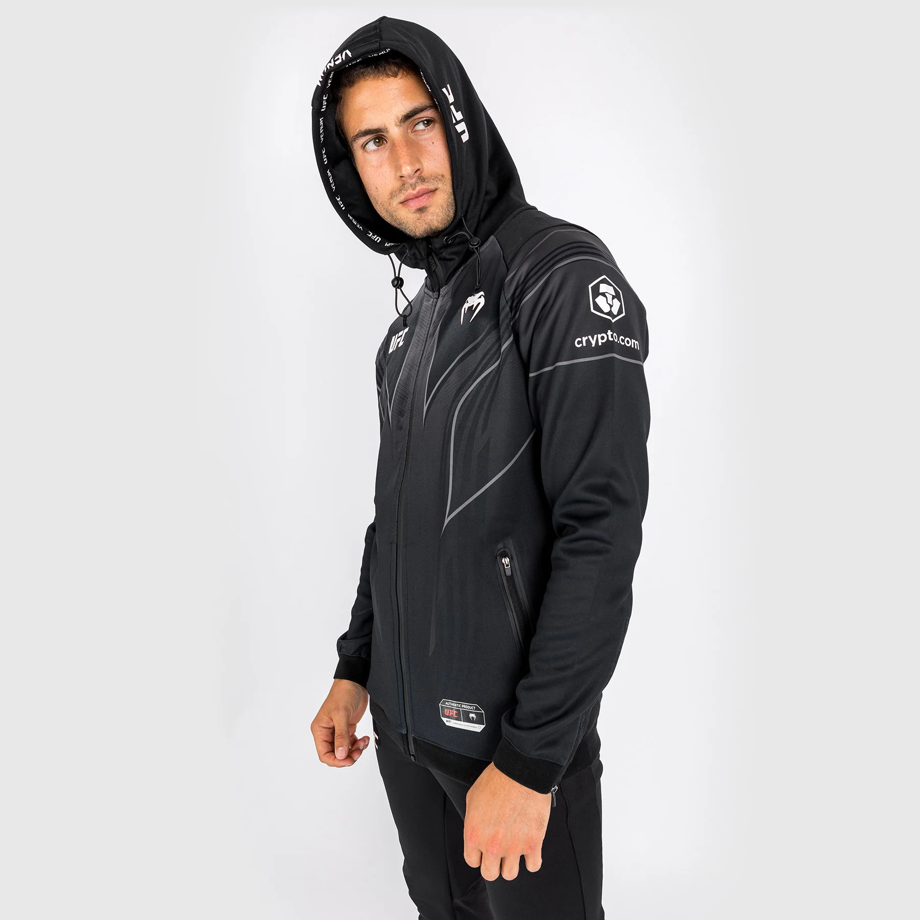 UFC Venum Authentic Fight Night 2.0 Kit by Venum Men's Walkout Hoodie - Black - Image 4