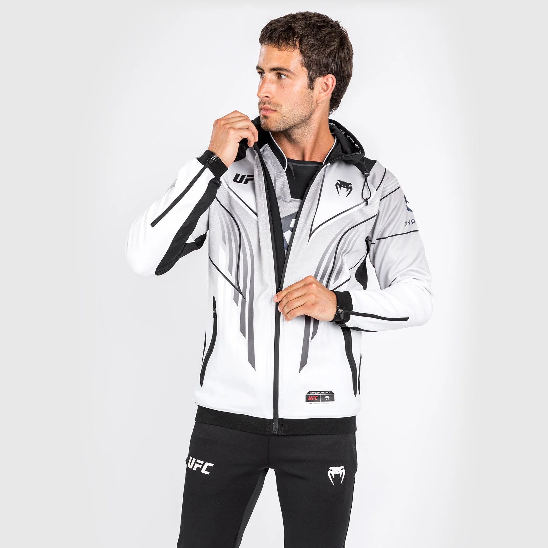 UFC Venum Authentic Fight Night 2.0 Kit by Venum Men's Walkout Hoodie - White - Image 2