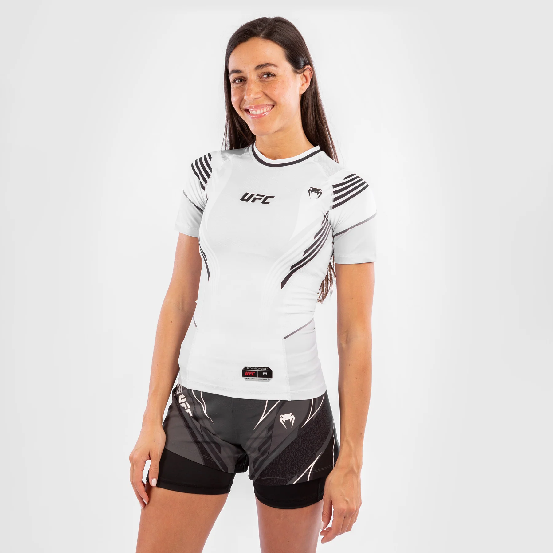 UFC Venum Authentic Fight Night Women's Rashguard - White - Image 3