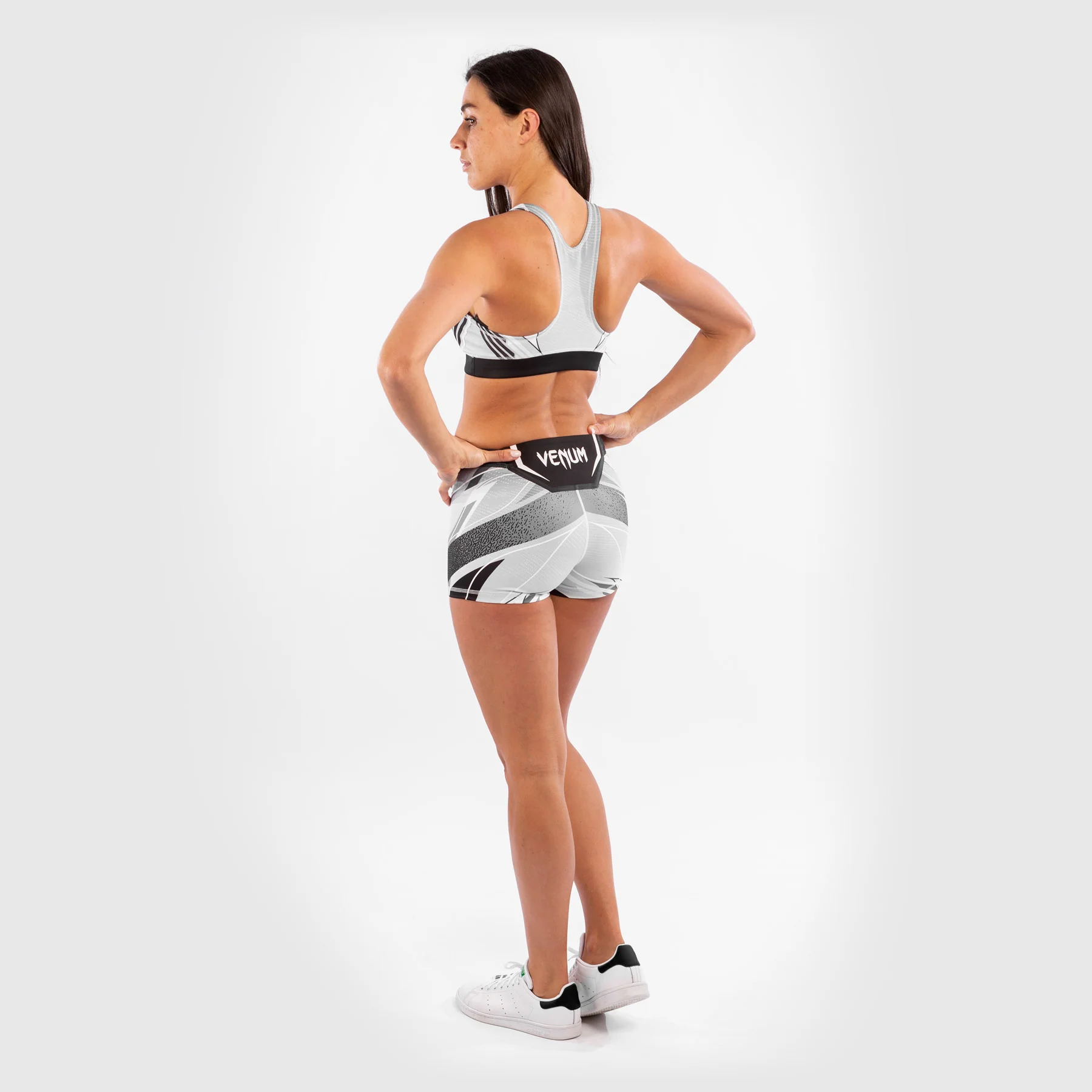 UFC Venum Authentic Fight Night Women's Vale Tudo Shorts - Short Fit - White - Image 7