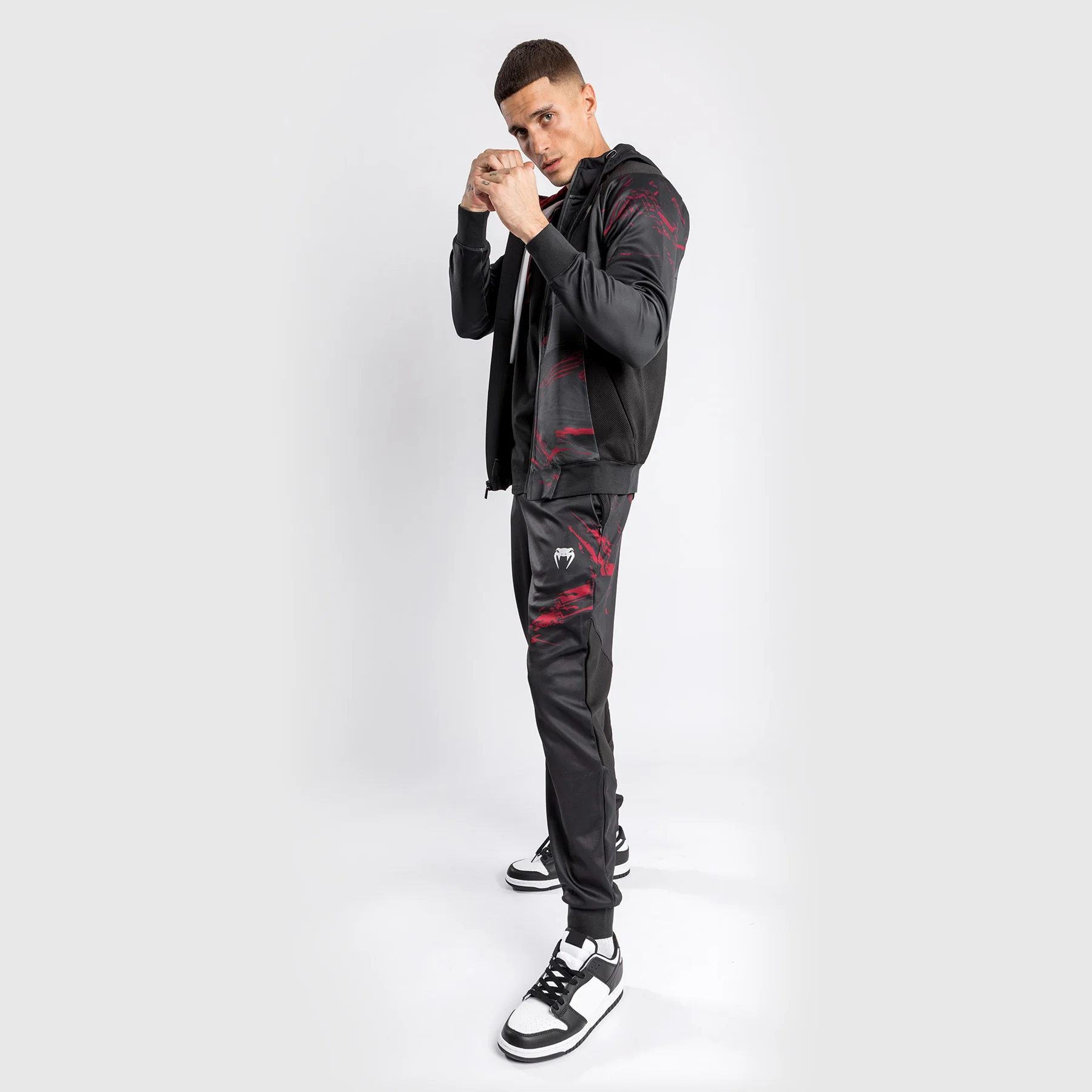 UFC Venum Authentic Fight Week 2.0 Men's Zipped Hoodie - Black/Red - Image 8