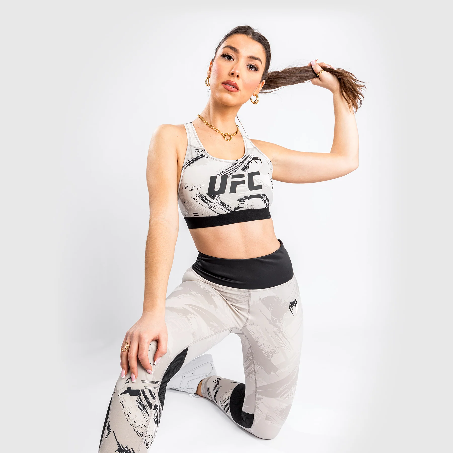 UFC Venum Authentic Fight Week Women’s 2.0 Sport Bra - Sand/Black - Image 5