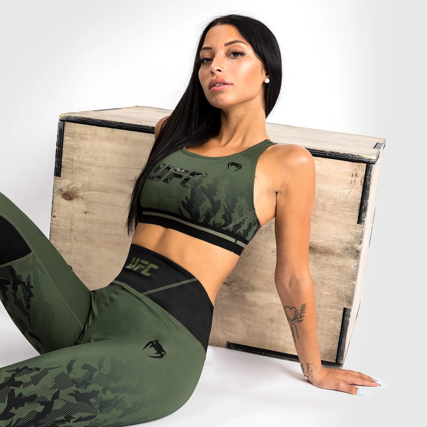 UFC Venum Authentic Fight Week Women's Performance Tight - Khaki - Image 8
