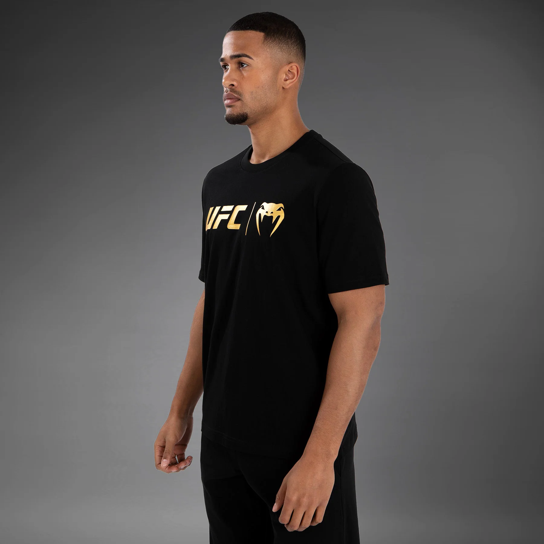 UFC Venum Classic  T-Shirt - Black/Gold - Image 3