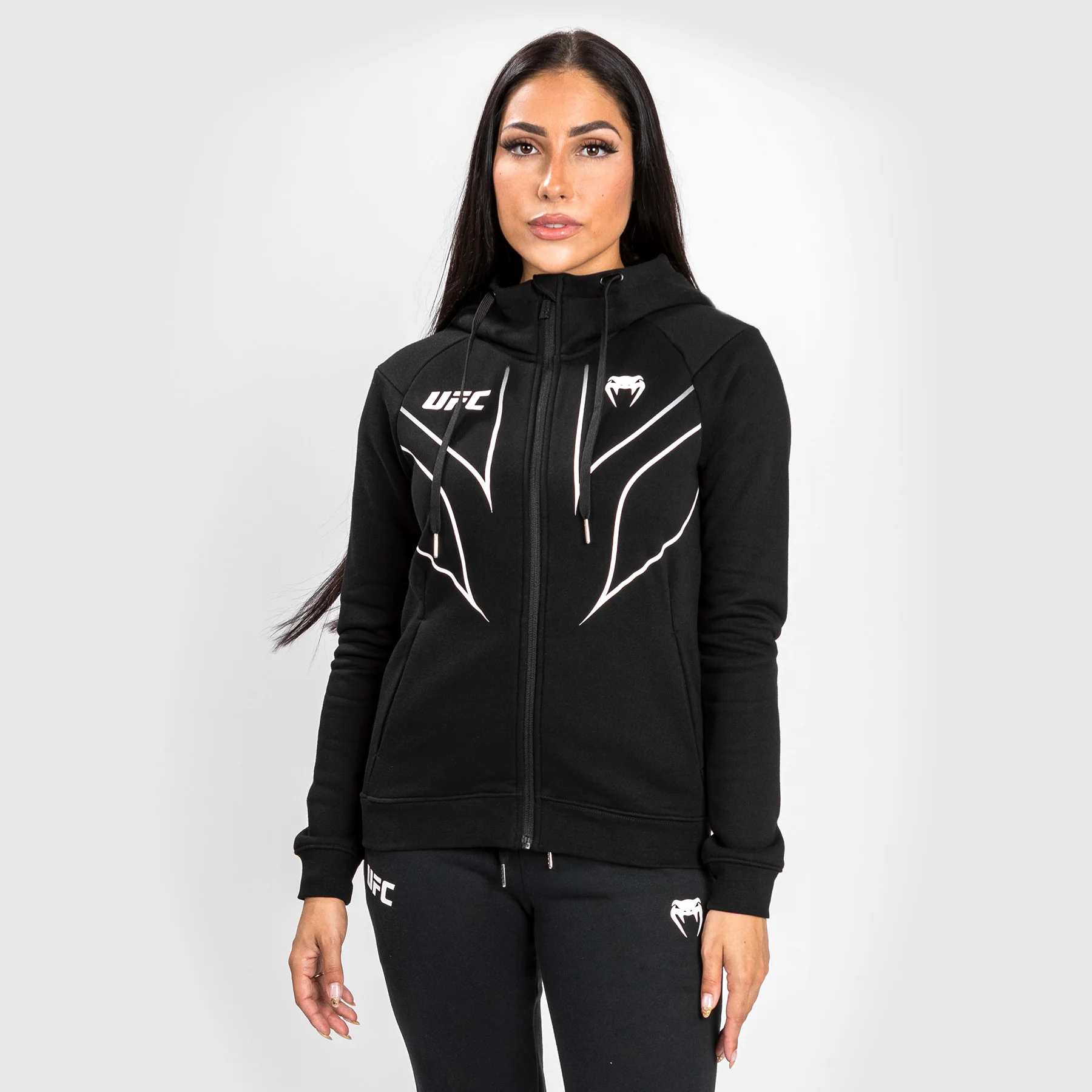 UFC Venum Fight Night 2.0 Replica Women's Full Zip Hoodie - Black - Image 3