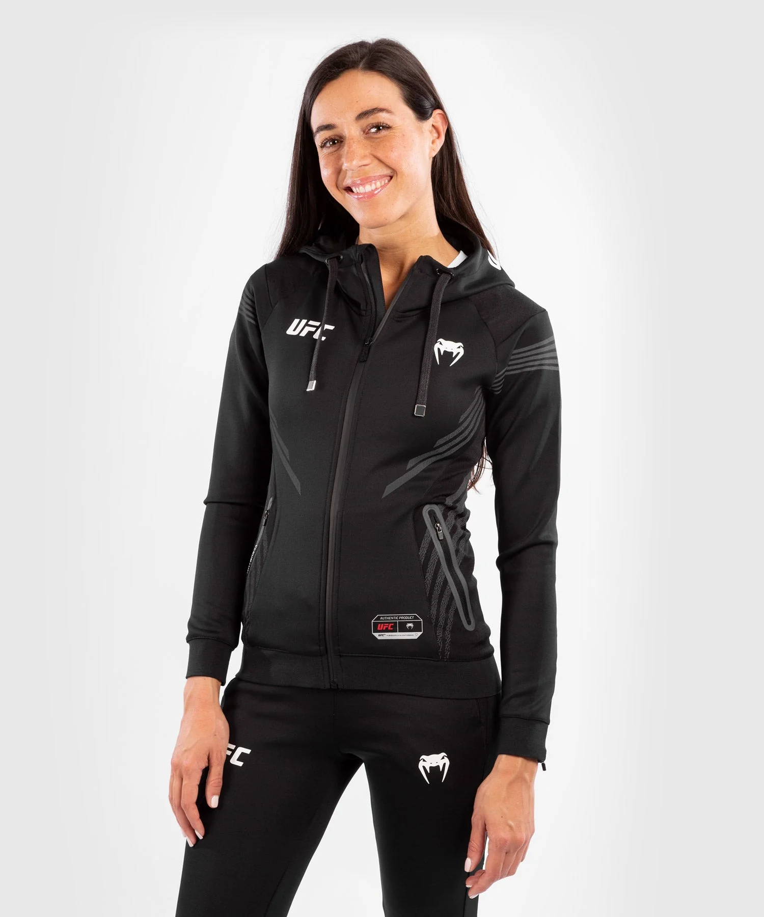 UFC Venum Fighters Authentic Fight Night Women's Walkout Hoodie - Black - Image 4