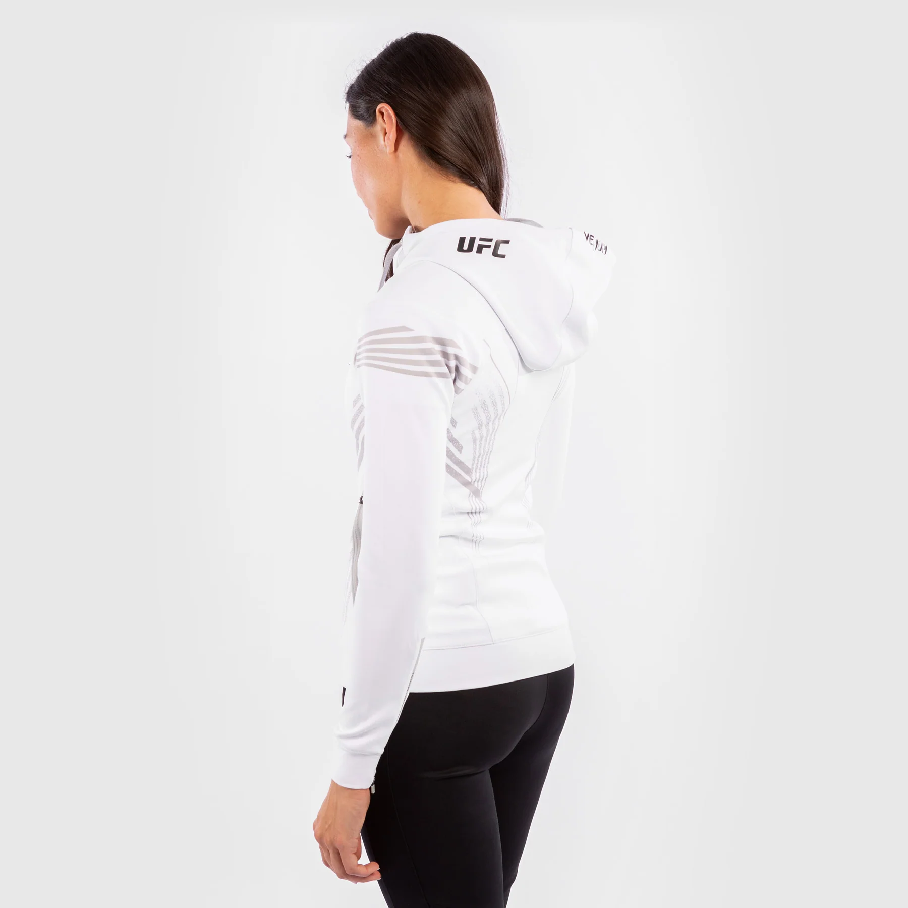 UFC Venum Personalized Authentic Fight Night Women's Walkout Hoodie - White - Image 3