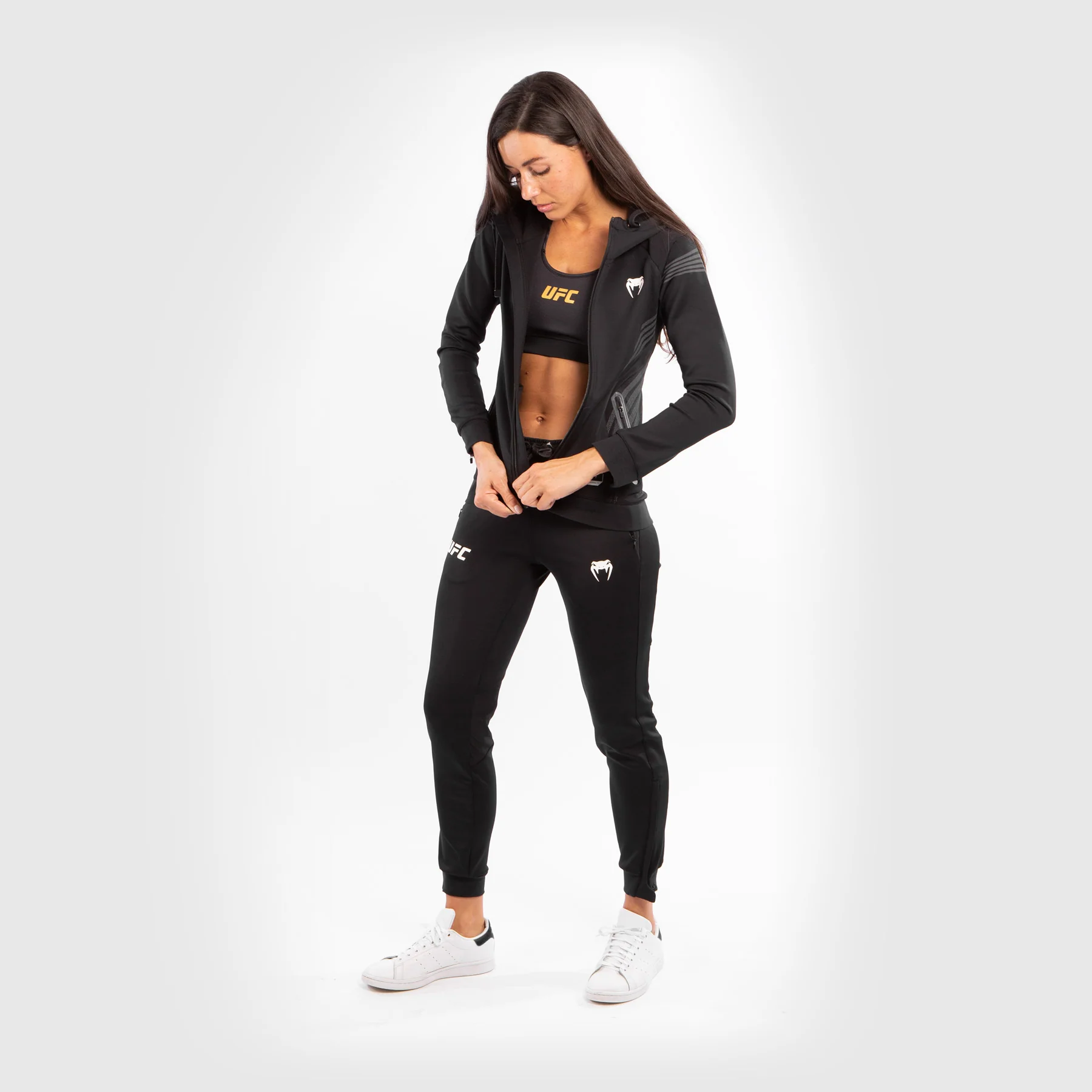 UFC Venum Personalized Authentic Fight Night Women's Walkout Hoodie - Black - Image 9