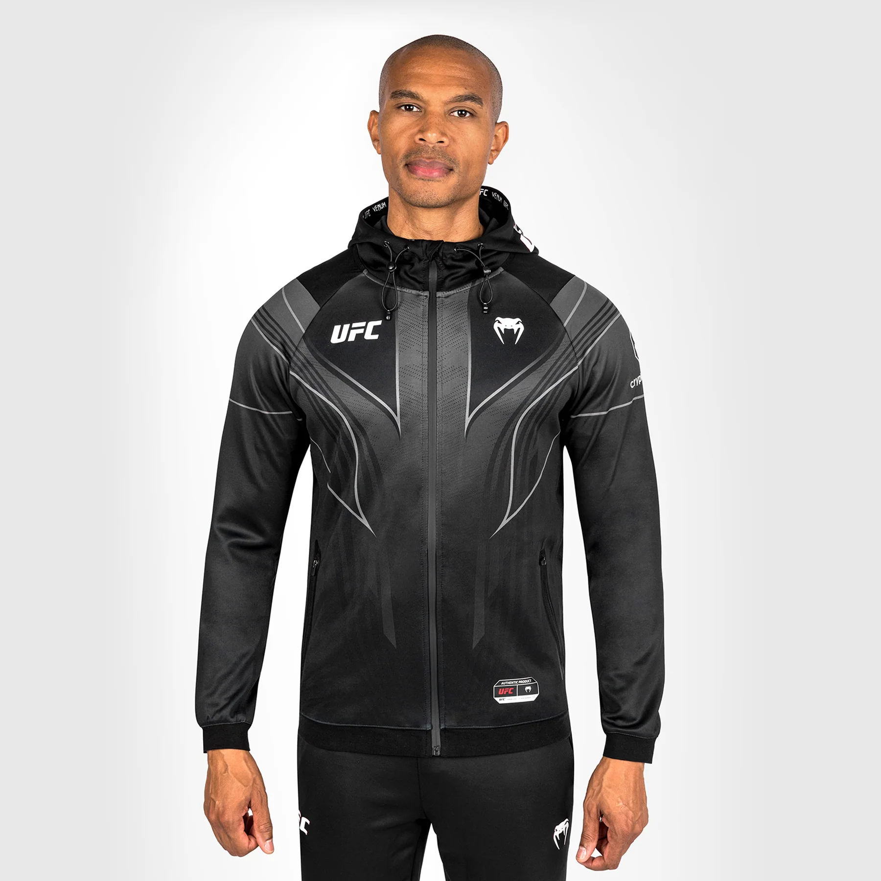 UFC Venum Personalized Authentic Fight Night 2.0 Kit by Venum Men's Walkout Hoodie - Black - Image 2