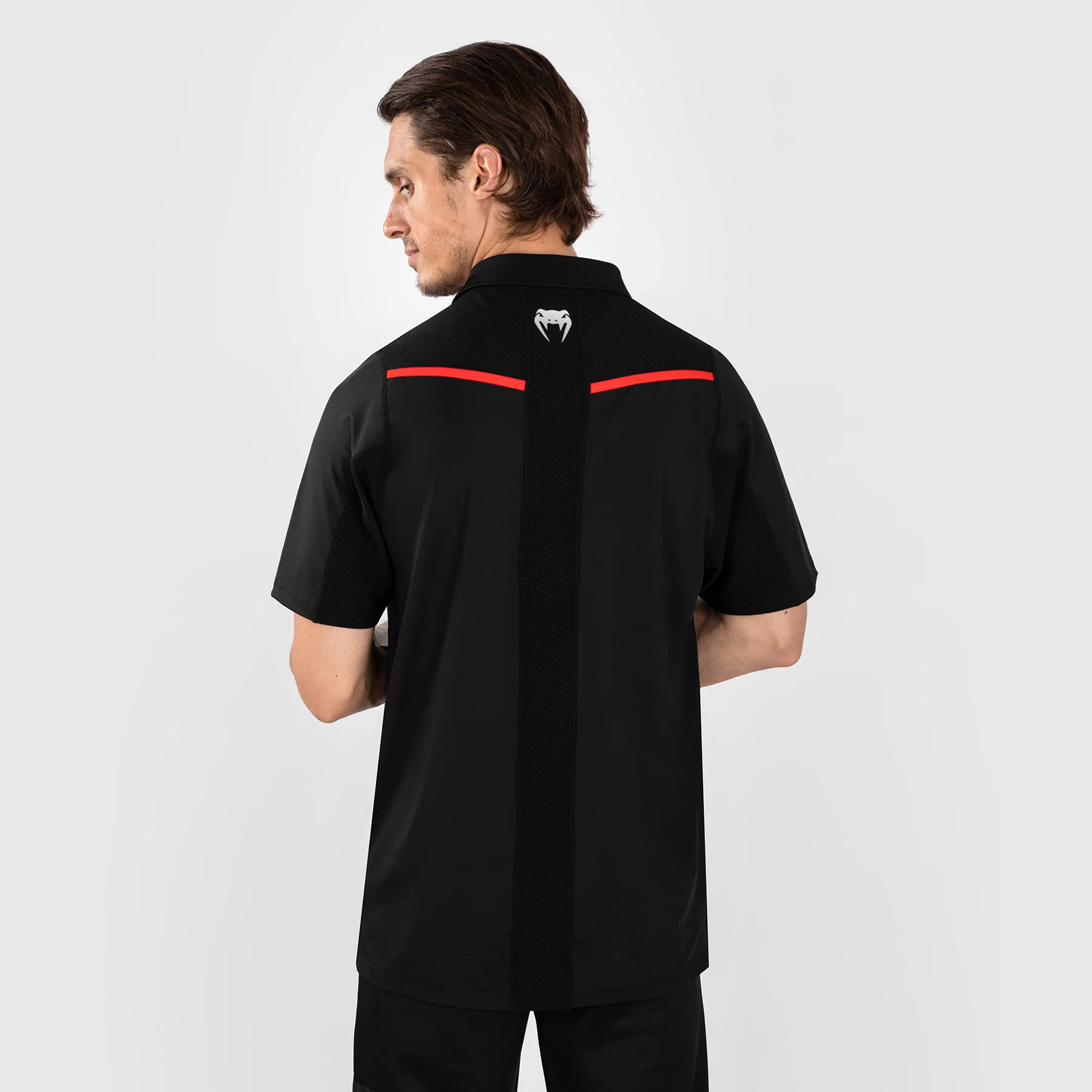 UFC Venum Performance Institute 2.0 Men’s Polo Shirt - Black/Red - Image 6