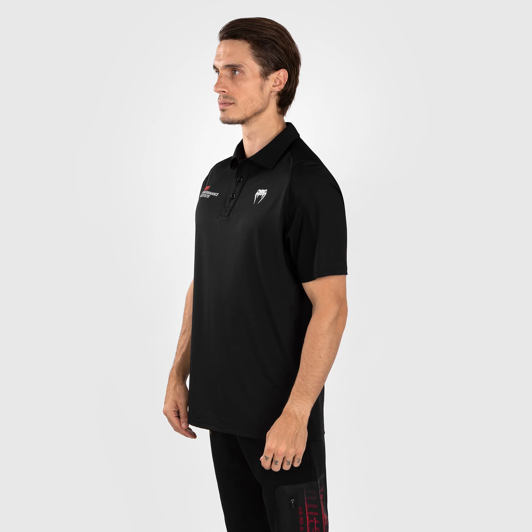 UFC Venum Performance Institute 2.0 Men’s Polo Shirt - Black/Red - Image 8