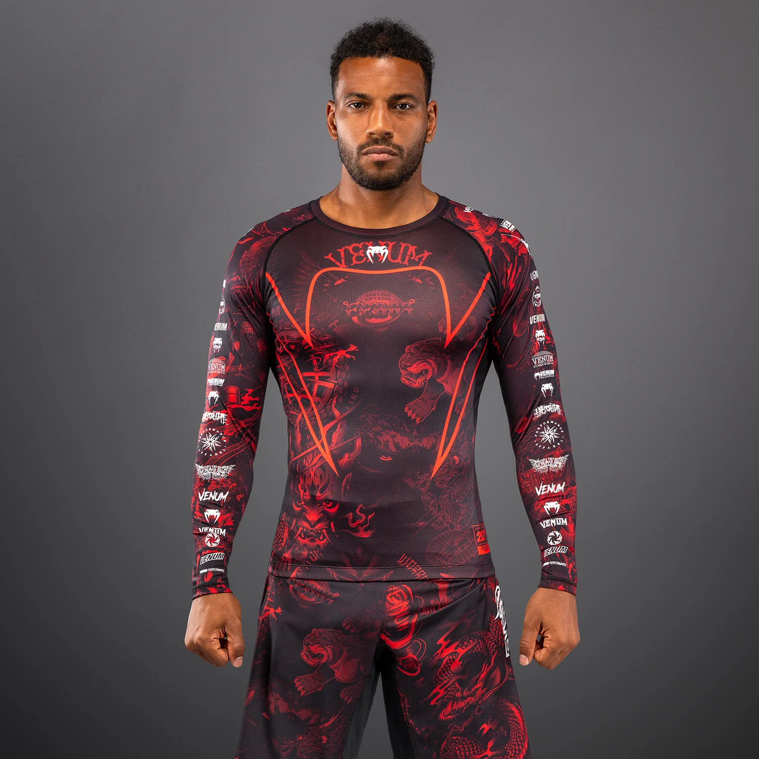 Venum 20th Anniversary Long Sleeve Rashguard - Black/Red