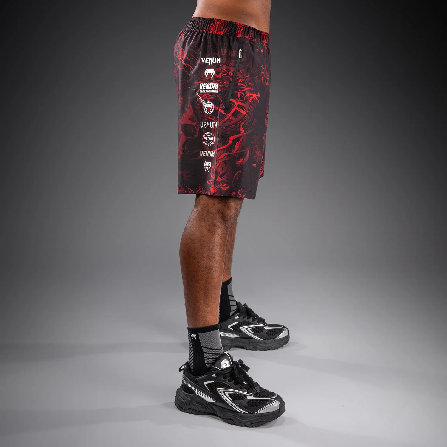 Venum 20th Anniversary Training Shorts - Black/Red - Image 2