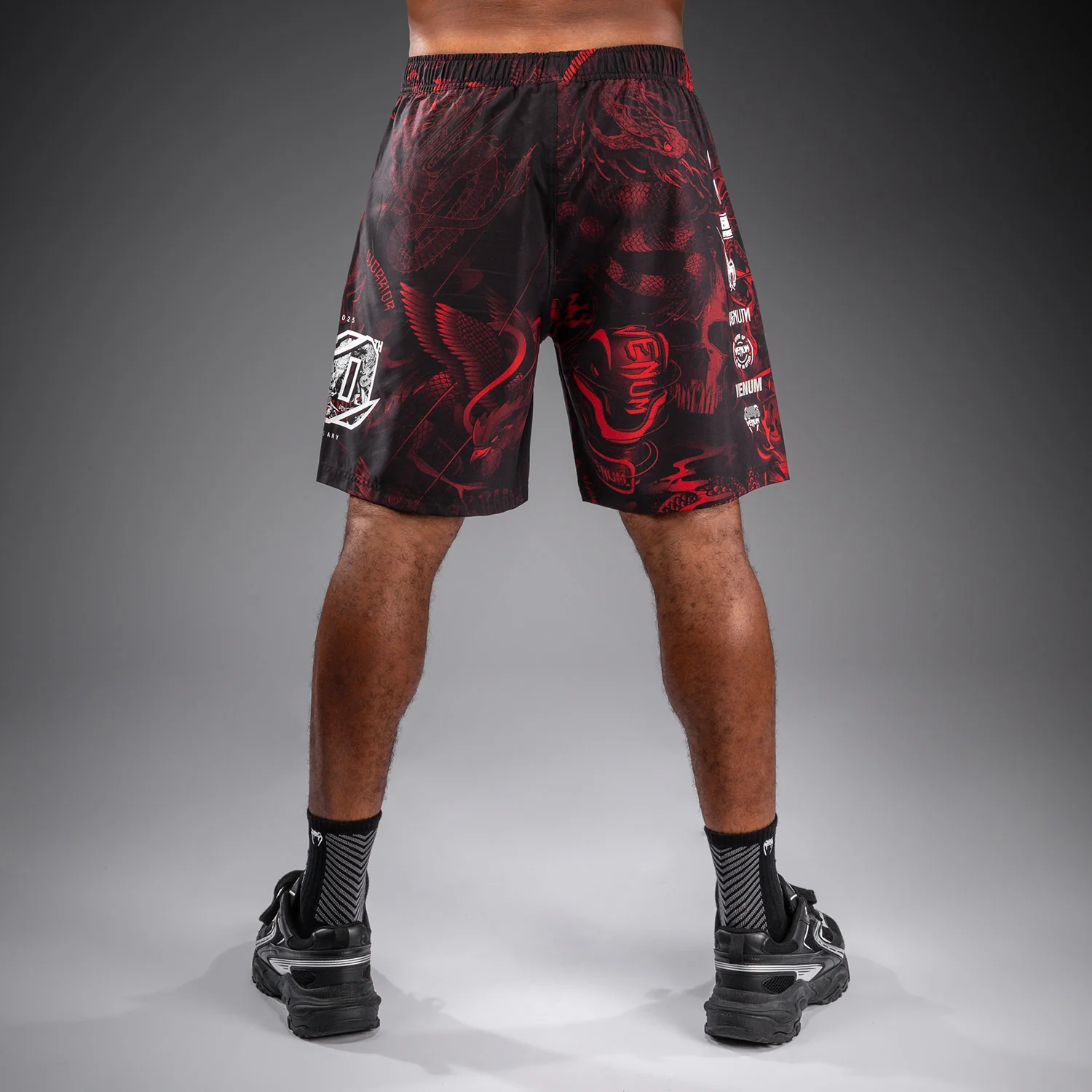 Venum 20th Anniversary Training Shorts - Black/Red - Image 4