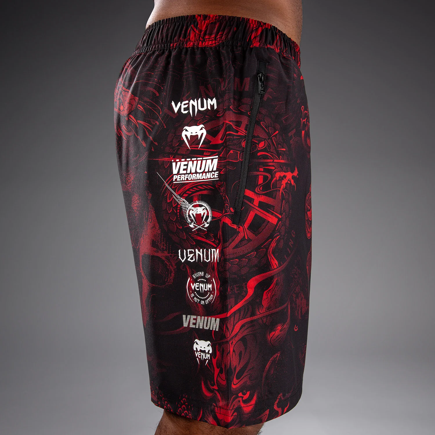 Venum 20th Anniversary Training Shorts - Black/Red - Image 6