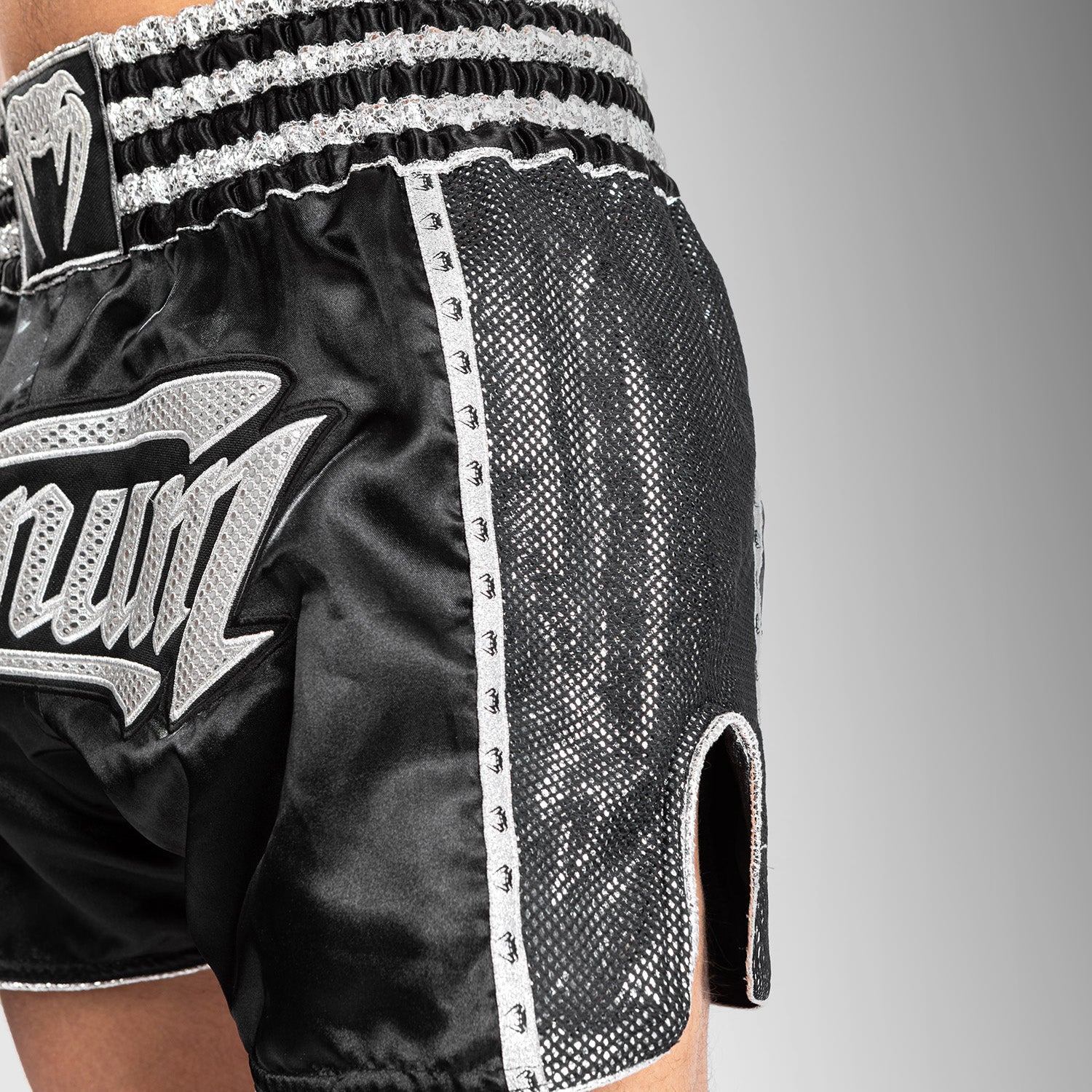 Venum Absolute 2.0 Muay Thai Shorts - Black/Silver - Image 6