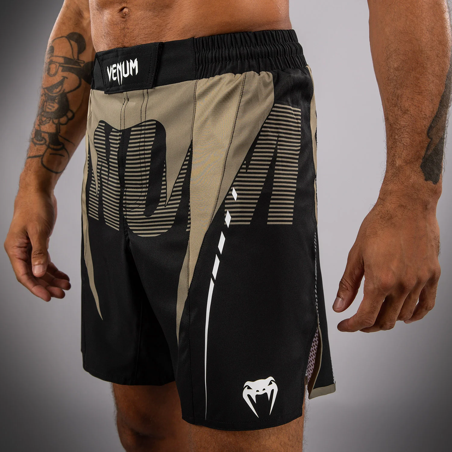 Venum Adrenaline Fightshorts - Black/Sand - Image 3