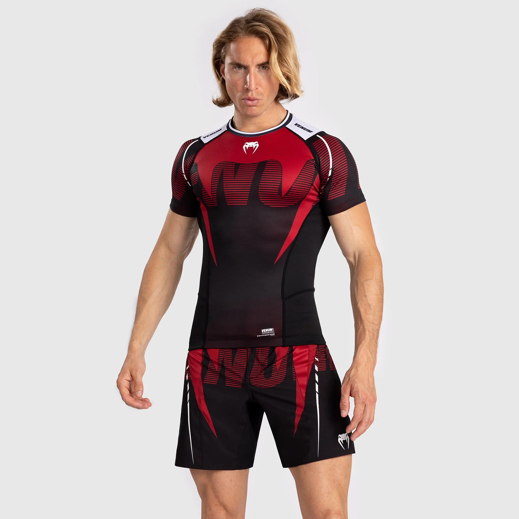 Venum Adrenaline Men's Short Sleeve Rashguard - Red