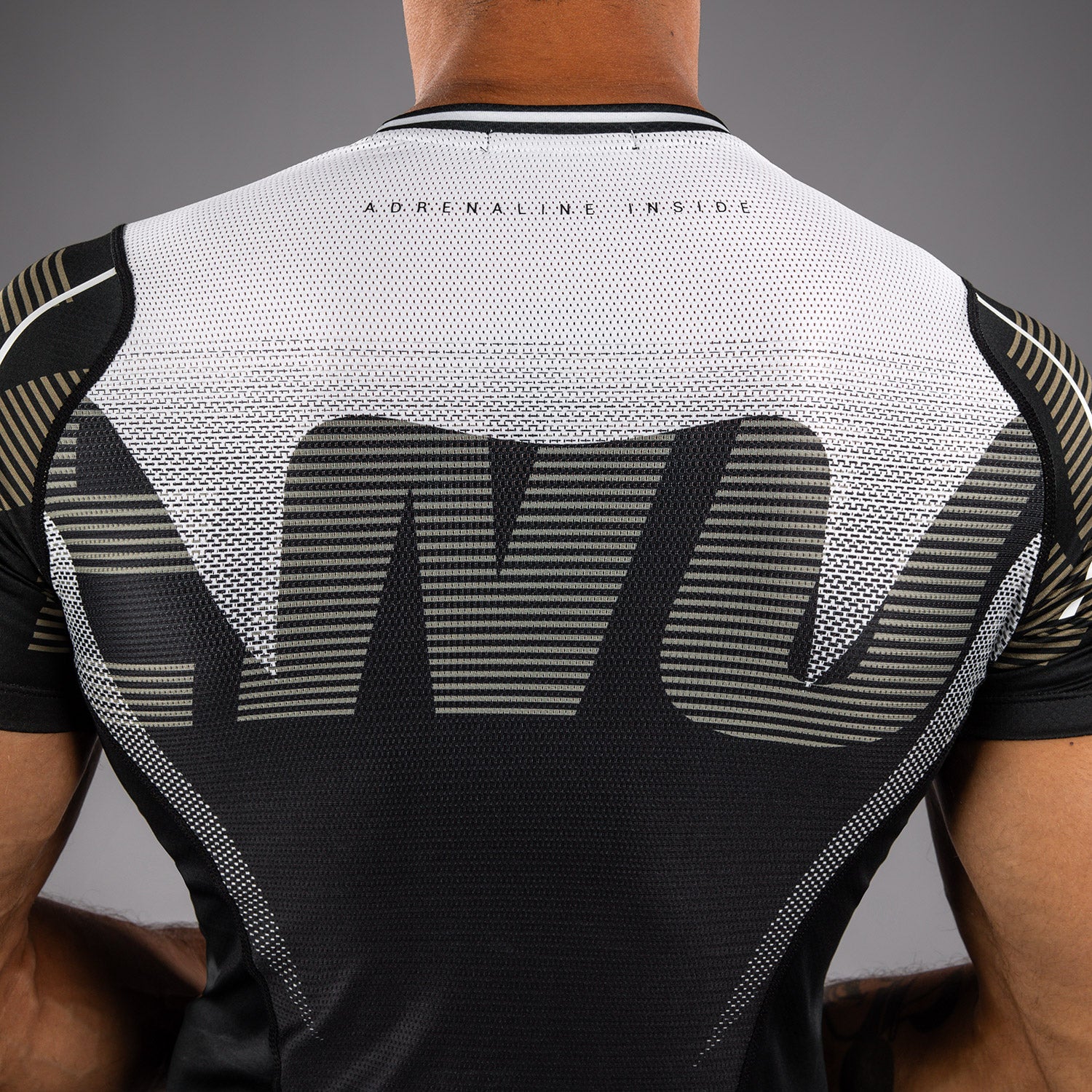 Venum Adrenaline Short Sleeve Rashguard - Black/Sand - Image 5