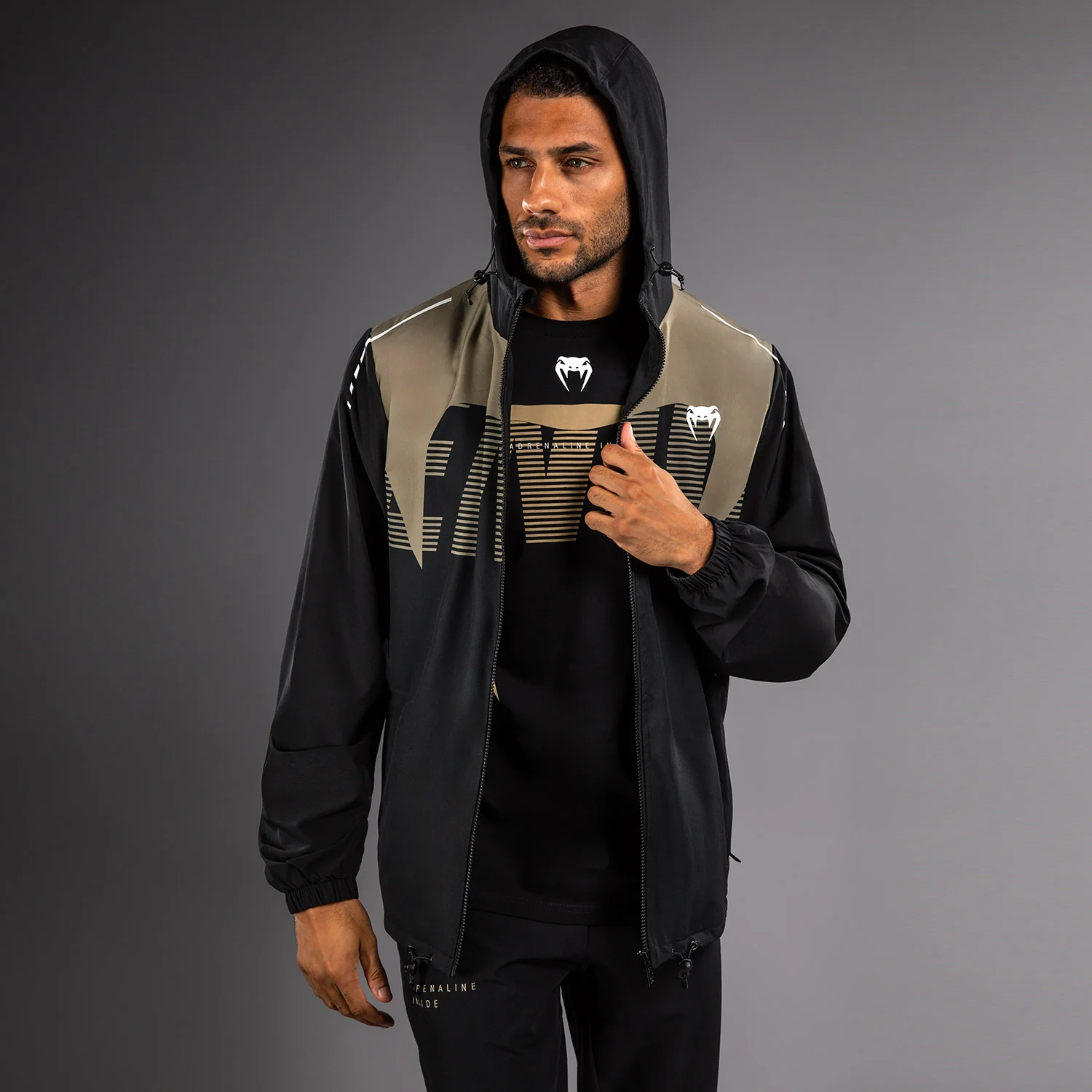 Venum Adrenaline Track Jacket - Black/Sand - Image 2