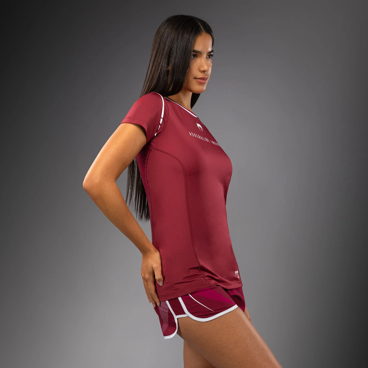 Venum Adrenaline Women's Dry-Tech T-Shirt - Burgundy/ Pink - Image 2