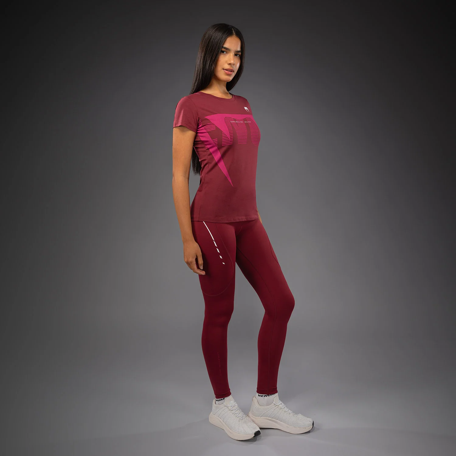 Venum Adrenaline Women's T-Shirt - Burgundy/ Pink - Image 4