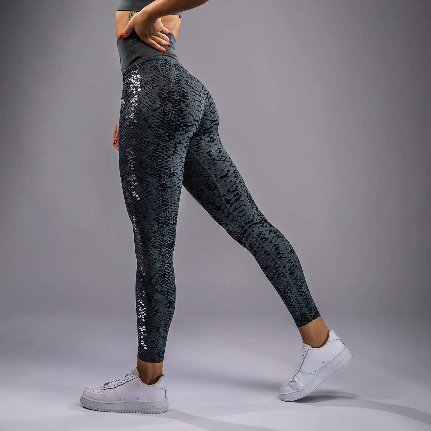 Venum Amazonia Women’s Full Length Leggings - Dark Grey - Image 4