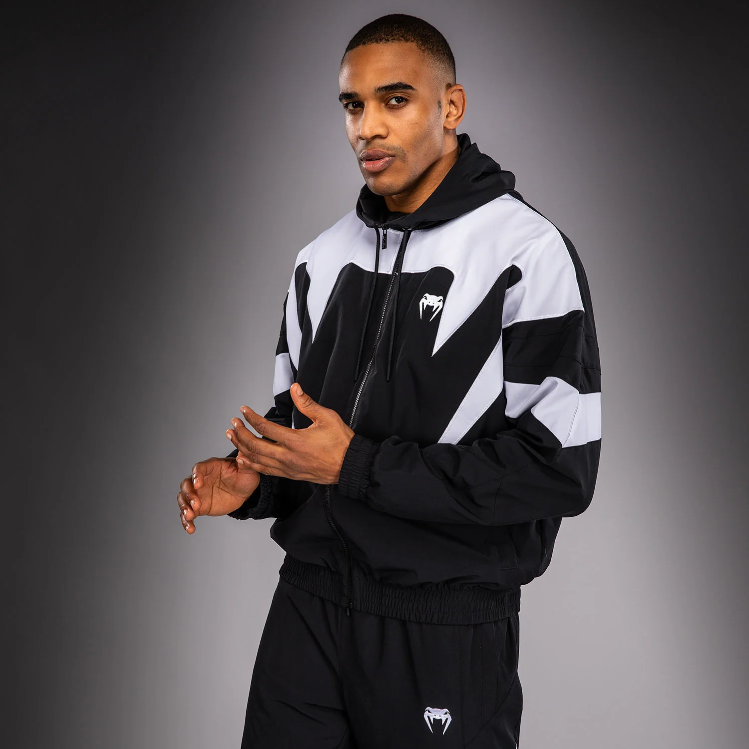 Venum Attack 90 Track Jacket - White/Black - Image 3