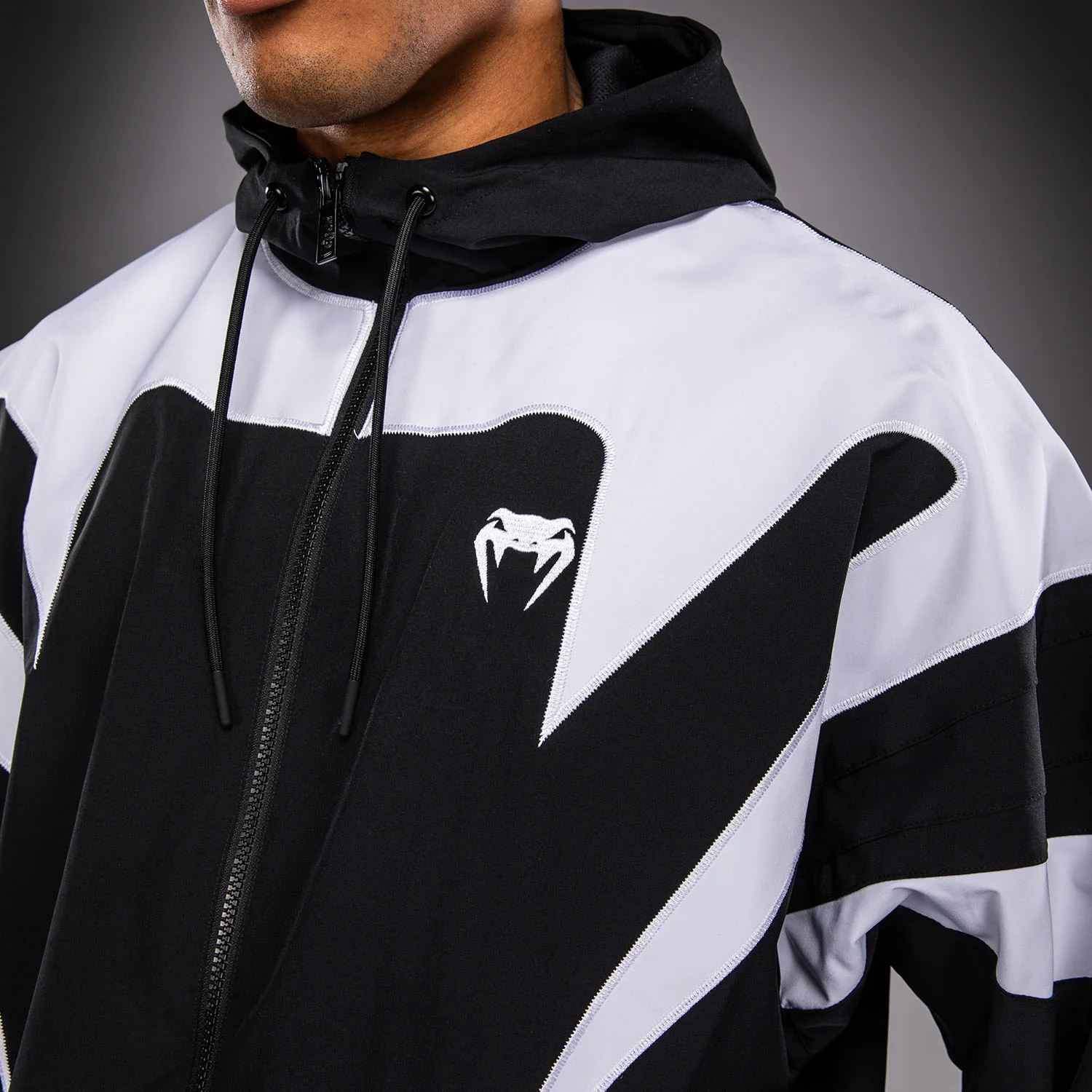 Venum Attack 90 Track Jacket - White/Black - Image 8