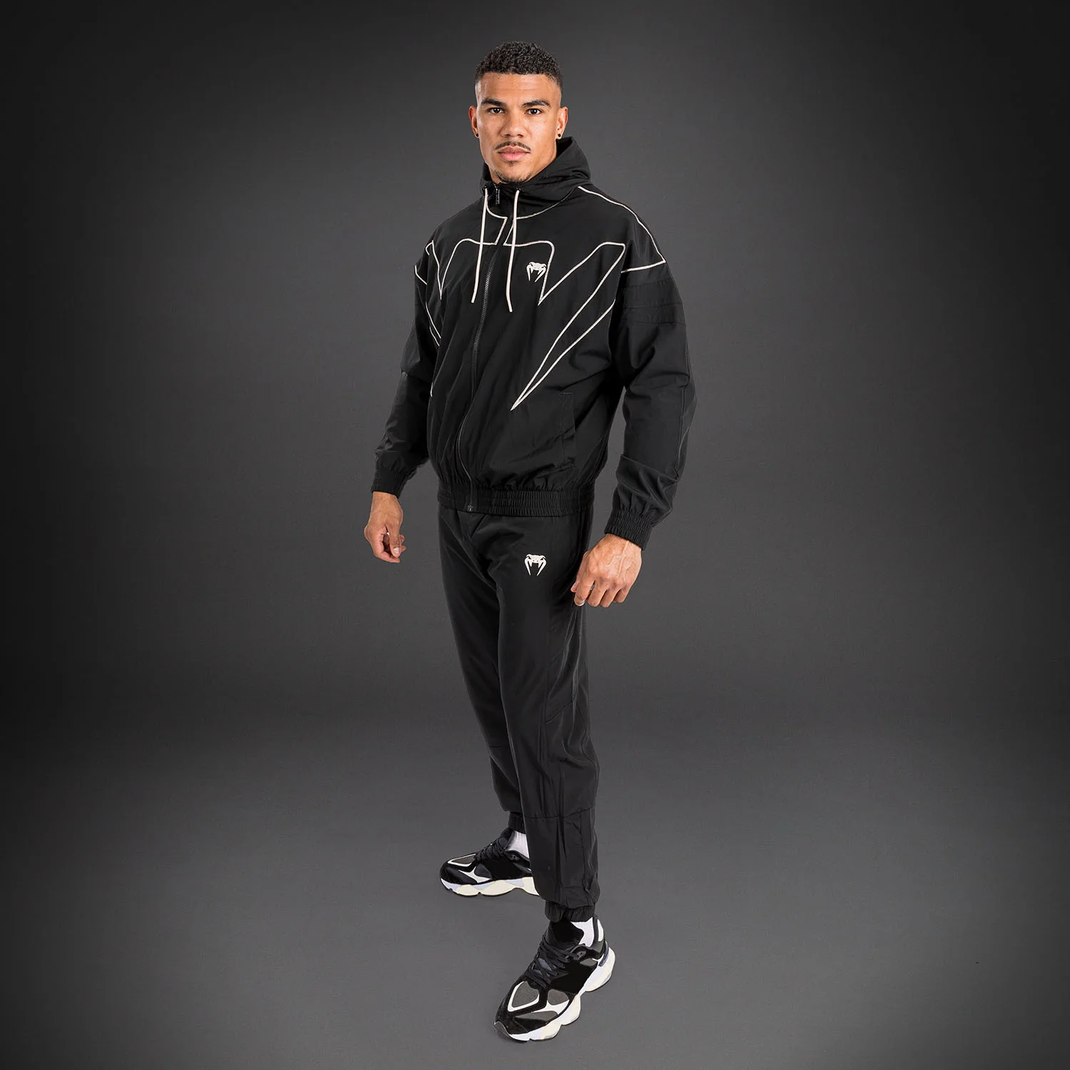 Venum Attack 90 Tracksuit Jacket - Black/White - Image 8