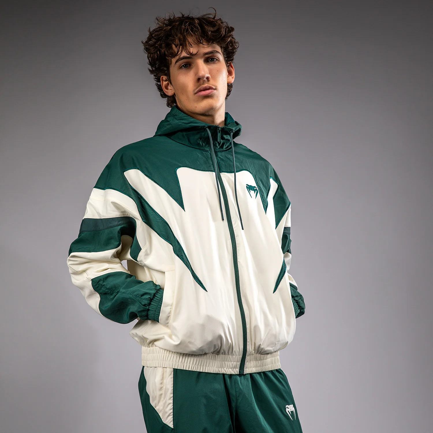 Venum Attack 90 Tracksuit Jacket - Forest Green/Ice - Image 4