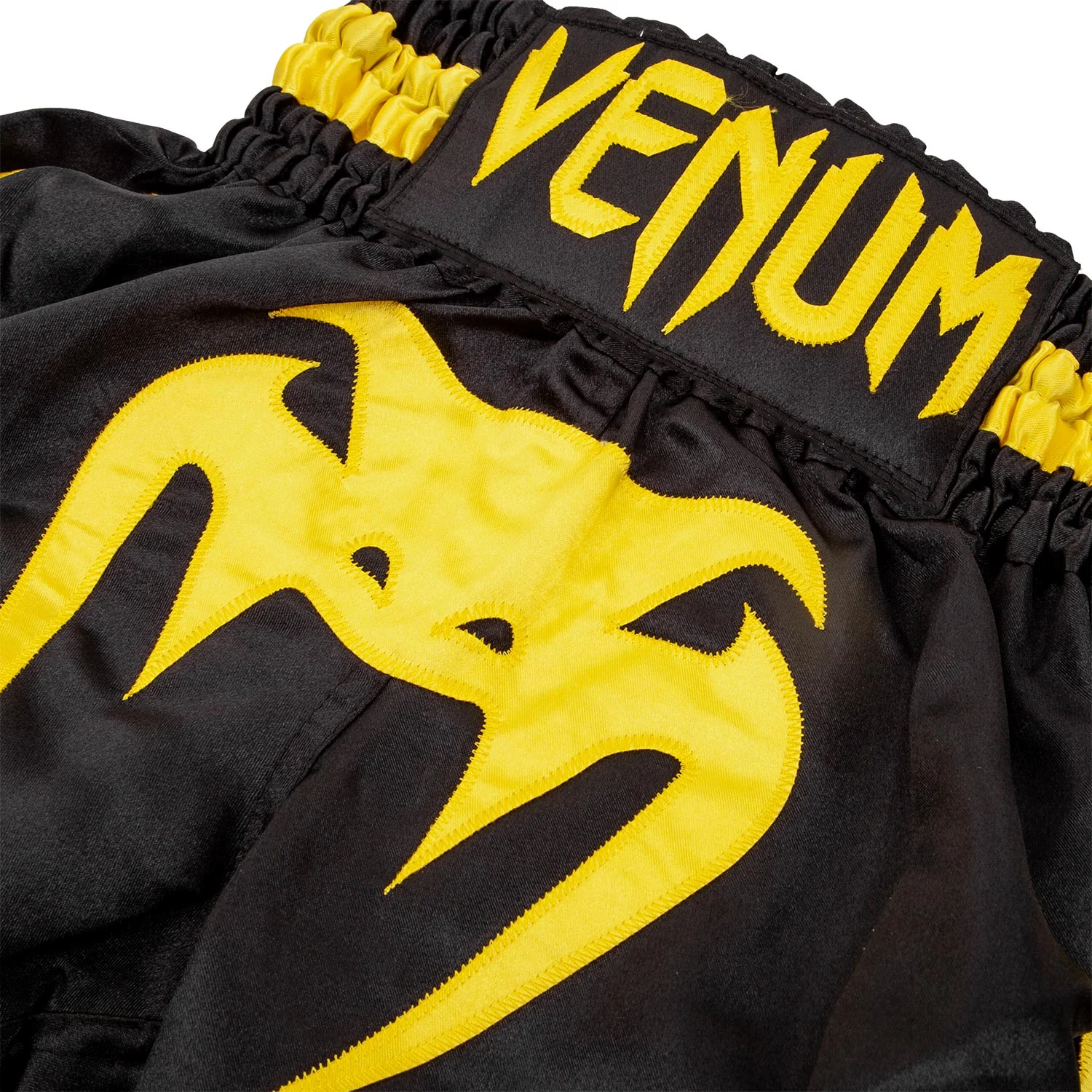 Venum Bangkok Inferno Kids Muay Thai Shorts - Black/Yellow - Image 3