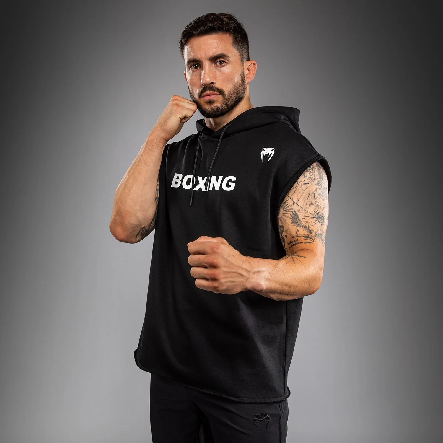Venum Boxing VT Sleeveless Hoodie - Black/White - Image 3