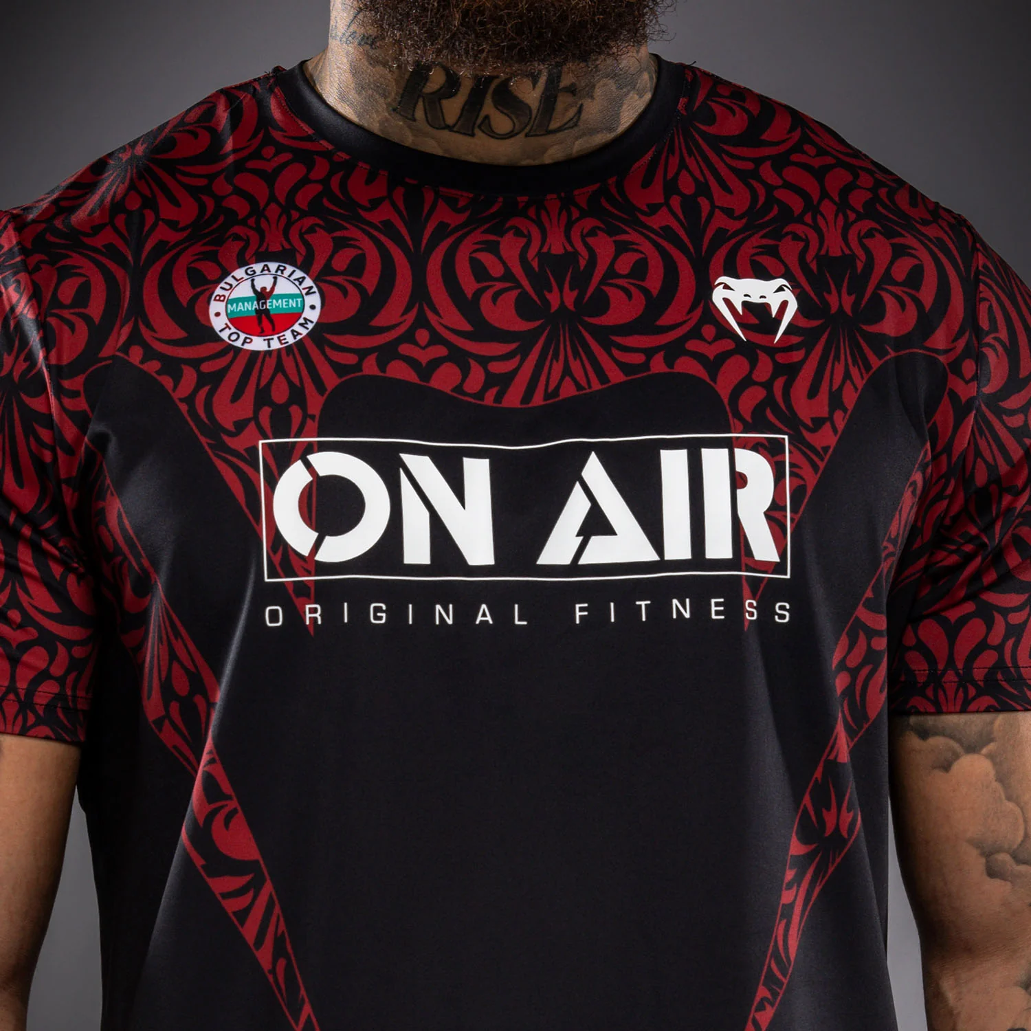 Venum Bulgarian Top Team (BTT) Dry-Tech T-Shirt - Black/Red - Image 7