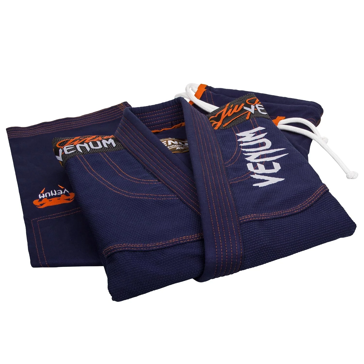 Venum Challenger 3.0 BJJ GI - Navy Blue/Orange - Image 4