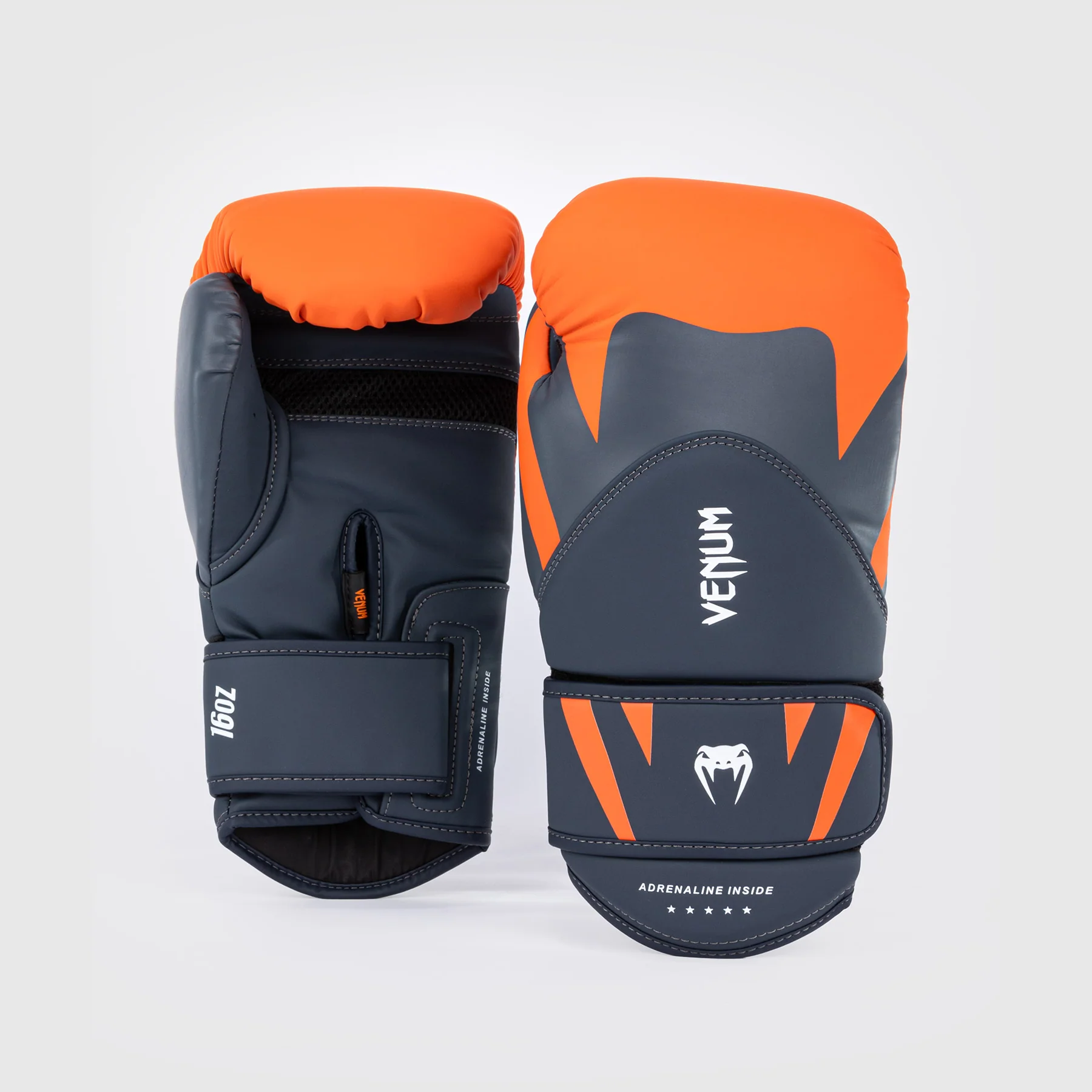 Venum Challenger 4.0 Boxing Gloves - Orange/Navy Blue - Image 2