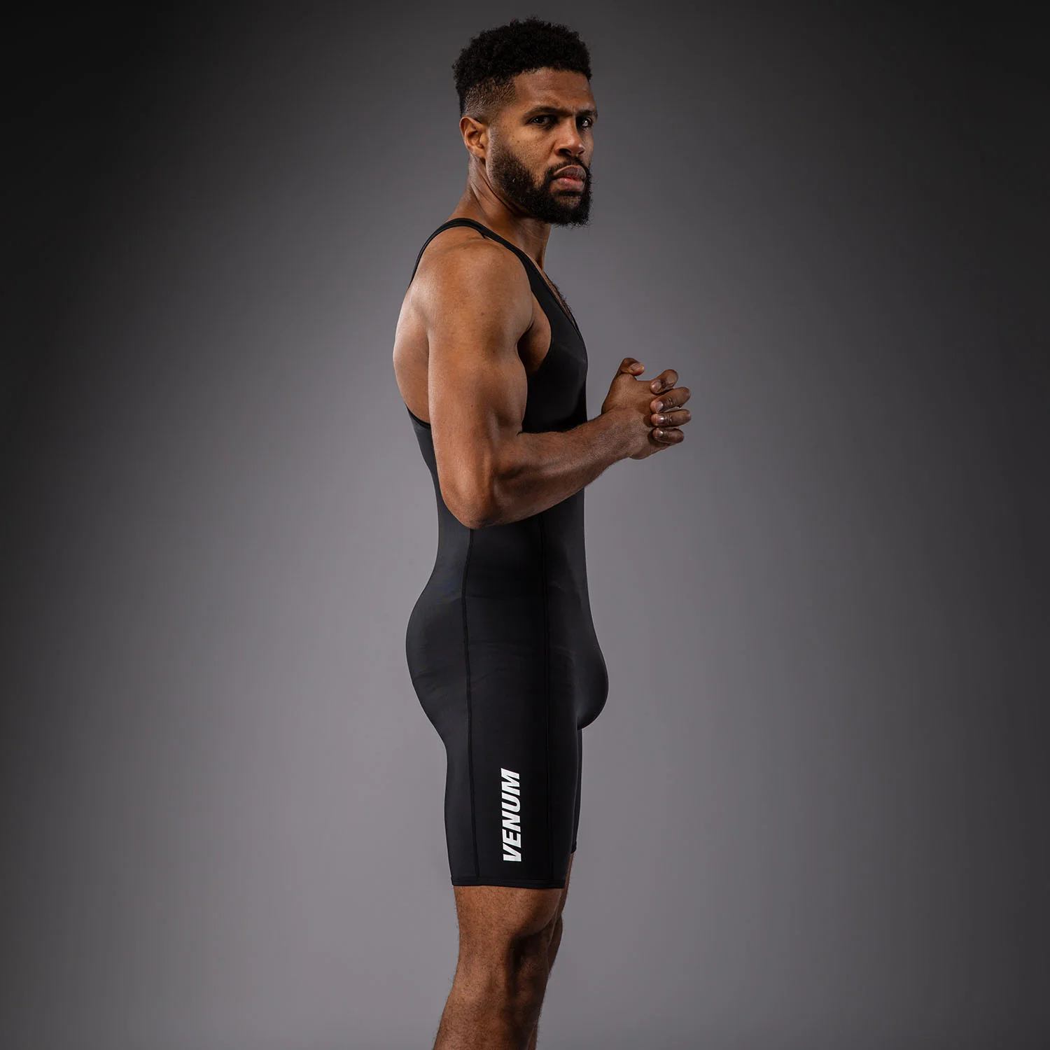 Venum Challenger Men's Wrestling Singlet - Black - Image 3