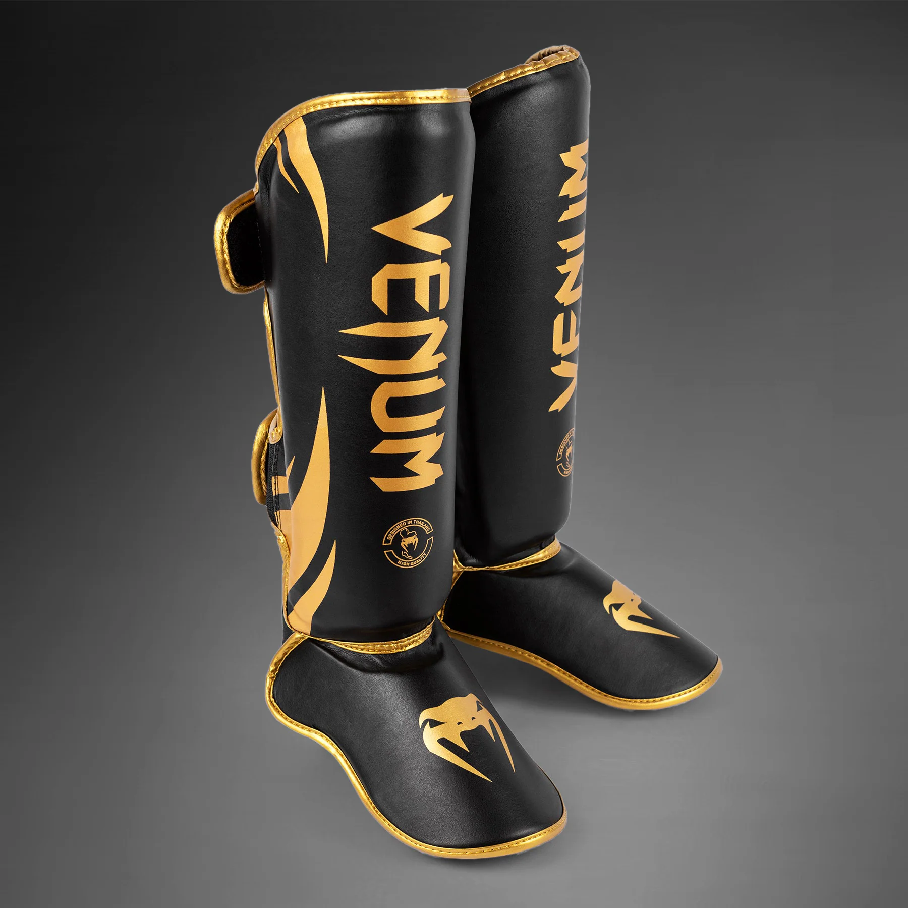 Venum Challenger Standup Shin Guards - Black/Gold - Image 3