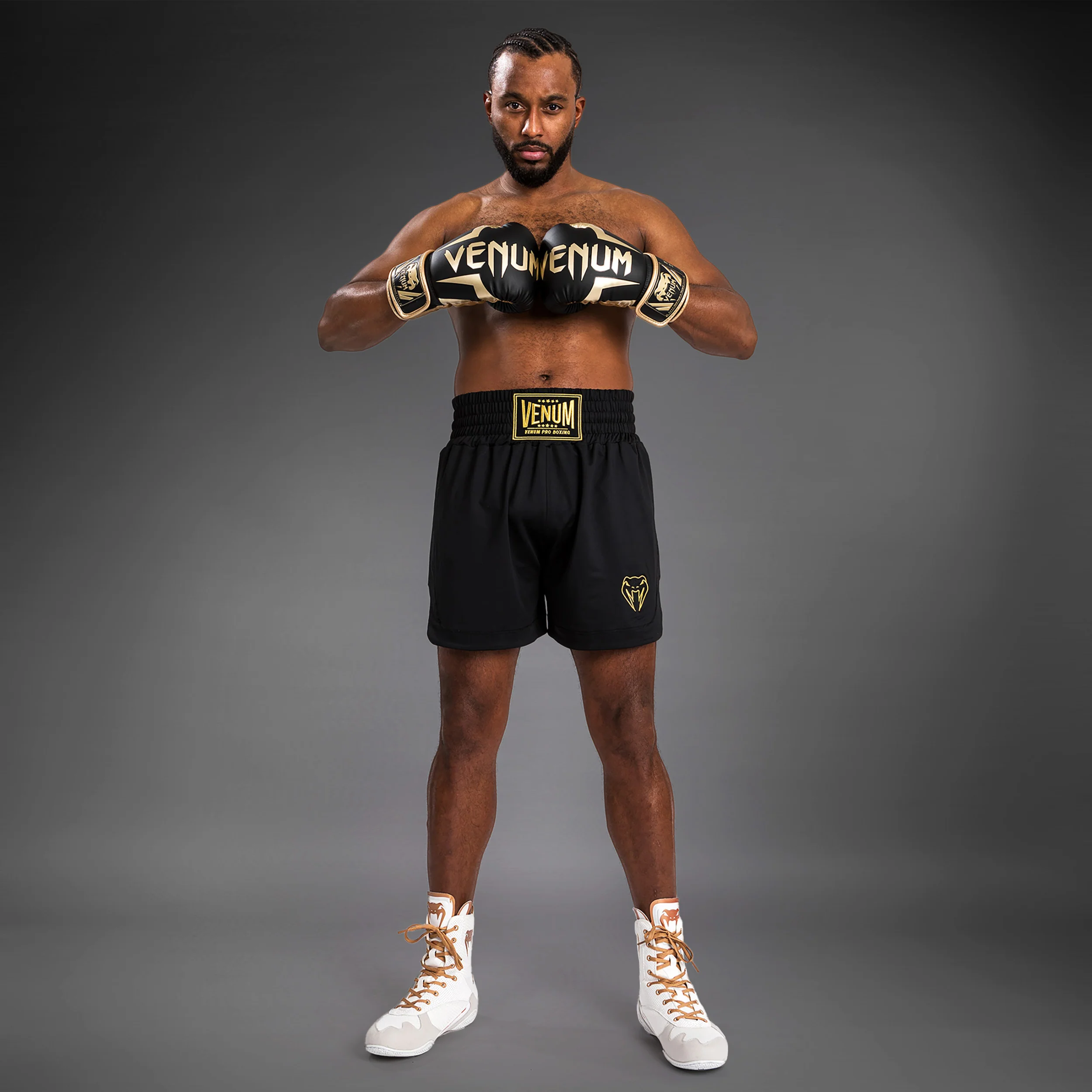 Venum Classic Boxing Shorts - Black/Gold - Image 4