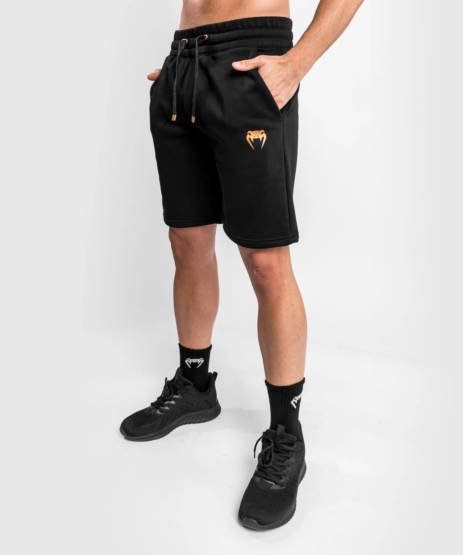 Venum Classic Cotton Shorts - Black/Bronze - Image 4