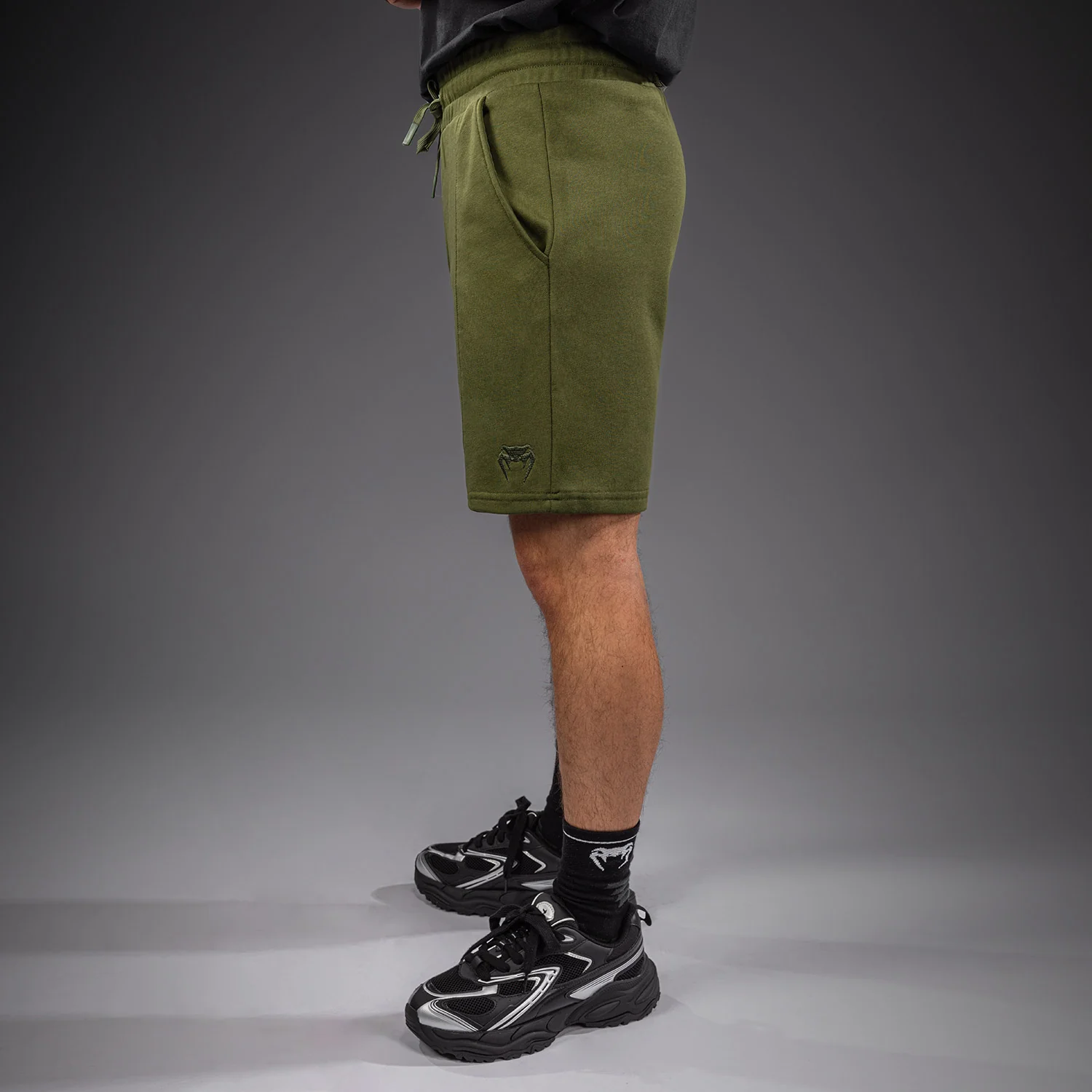 Venum Classic Fleece Cotton Shorts - Khaki - Image 2