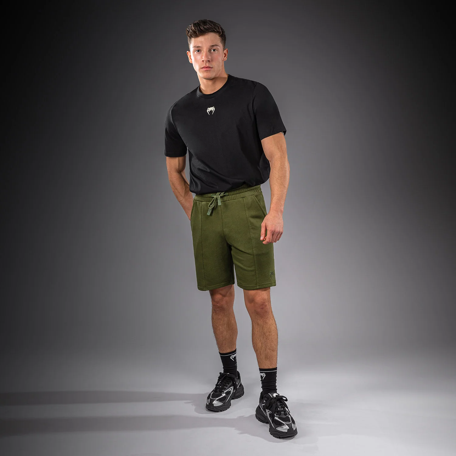 Venum Classic Fleece Cotton Shorts - Khaki - Image 7