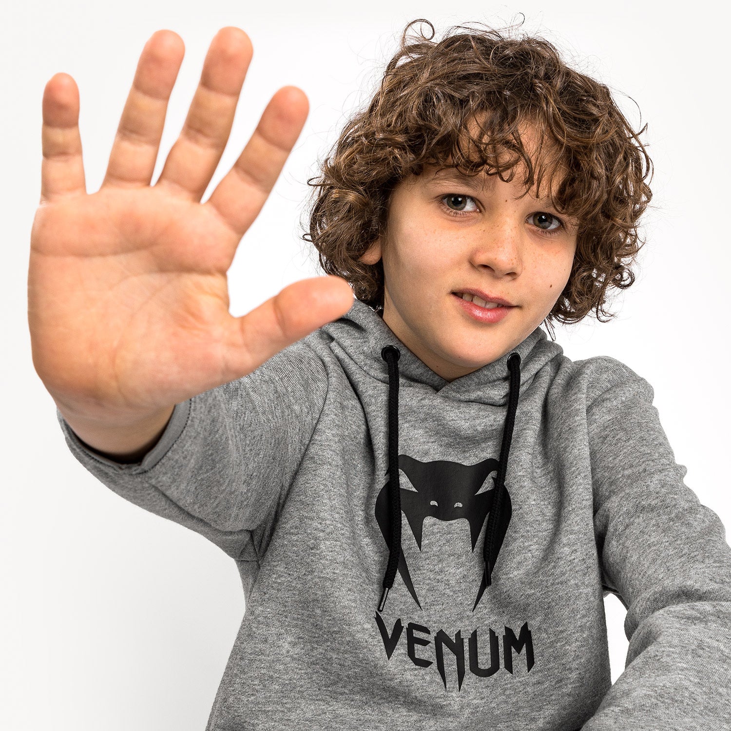 Venum Classic Hoodie - For Kids - Light Heather Grey - Image 3