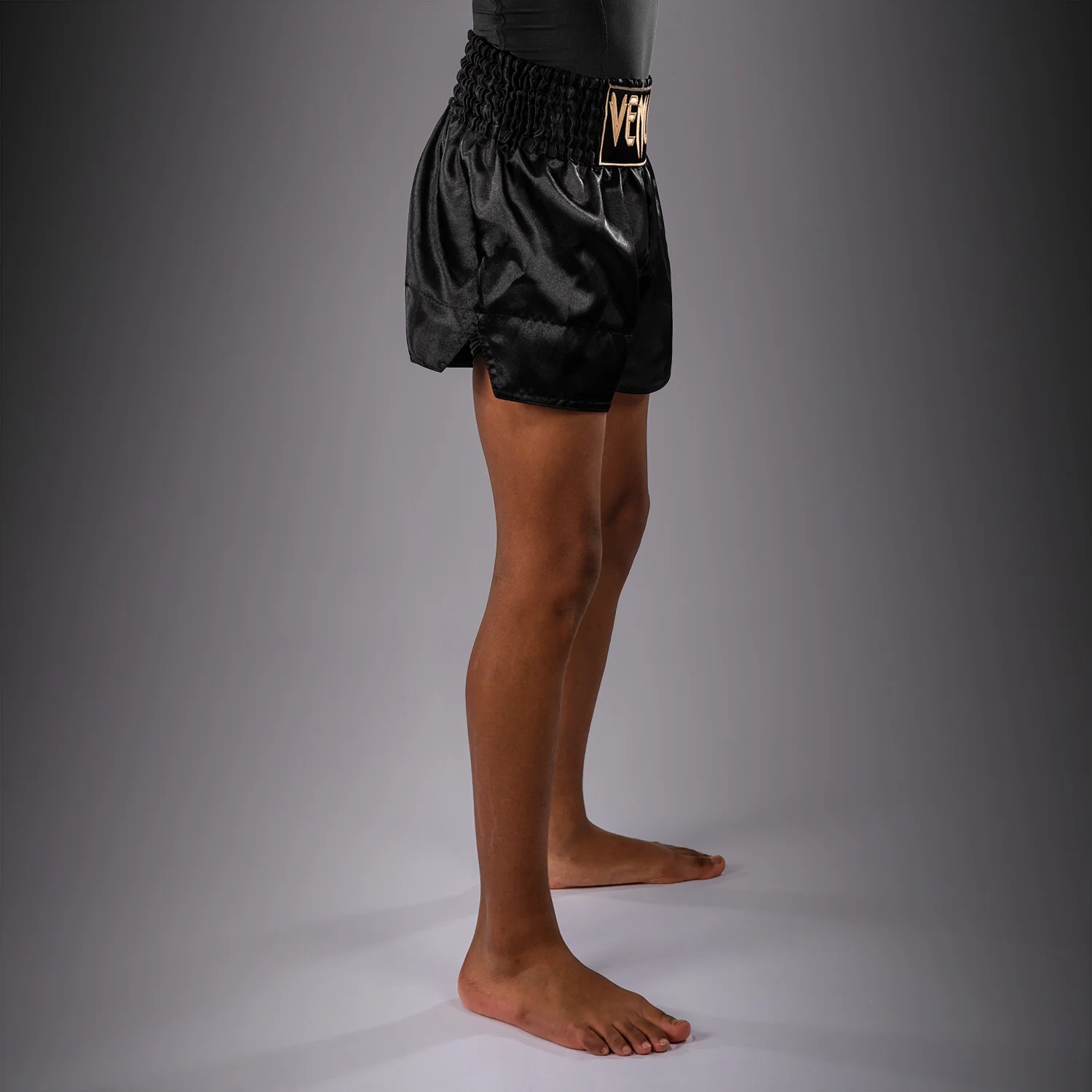 Venum Classic Muay Thai Shorts for Kids - Black/Gold - Image 2