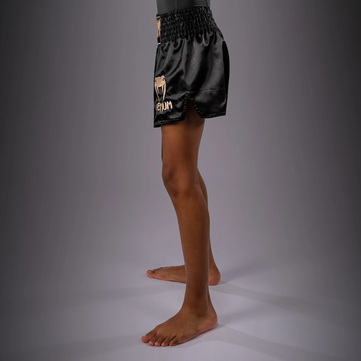Venum Classic Muay Thai Shorts for Kids - Black/Gold - Image 3