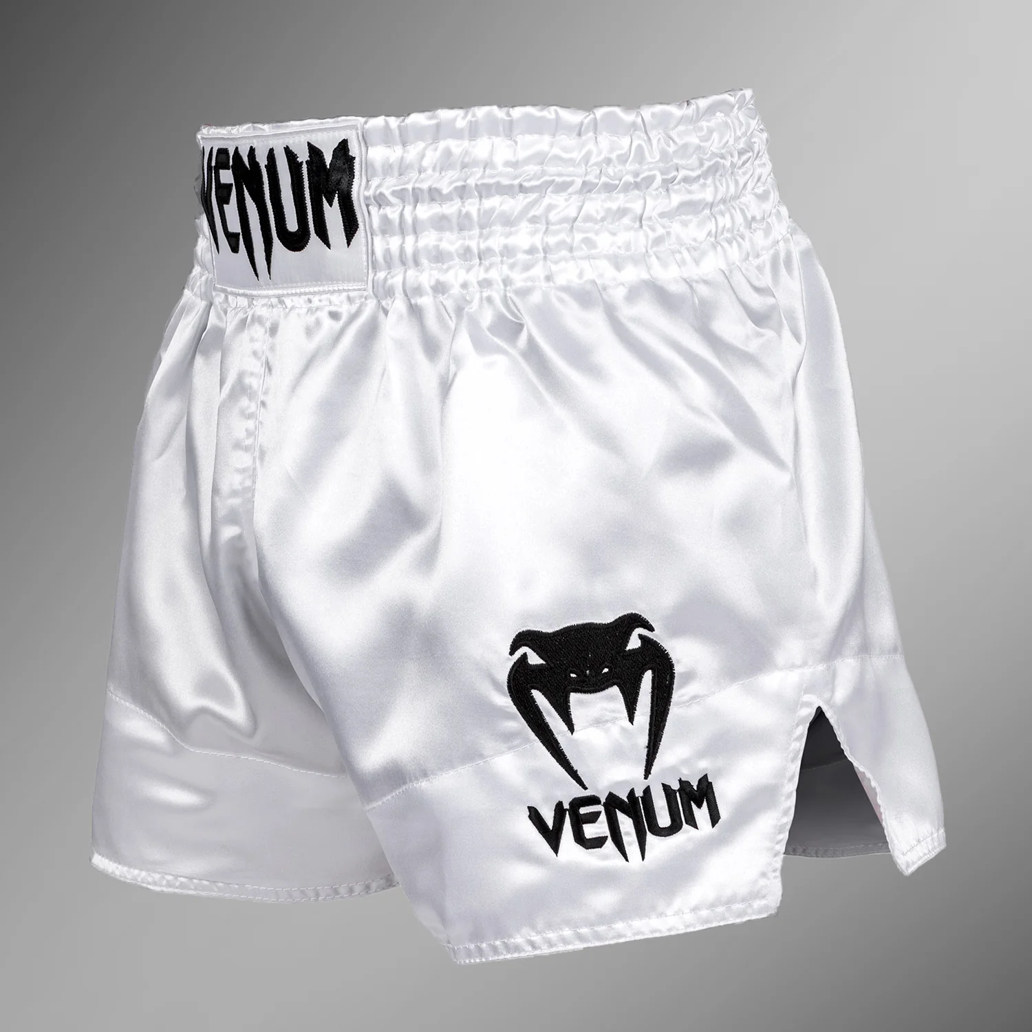Venum Classic Muay Thai Shorts - White/Black - Image 2