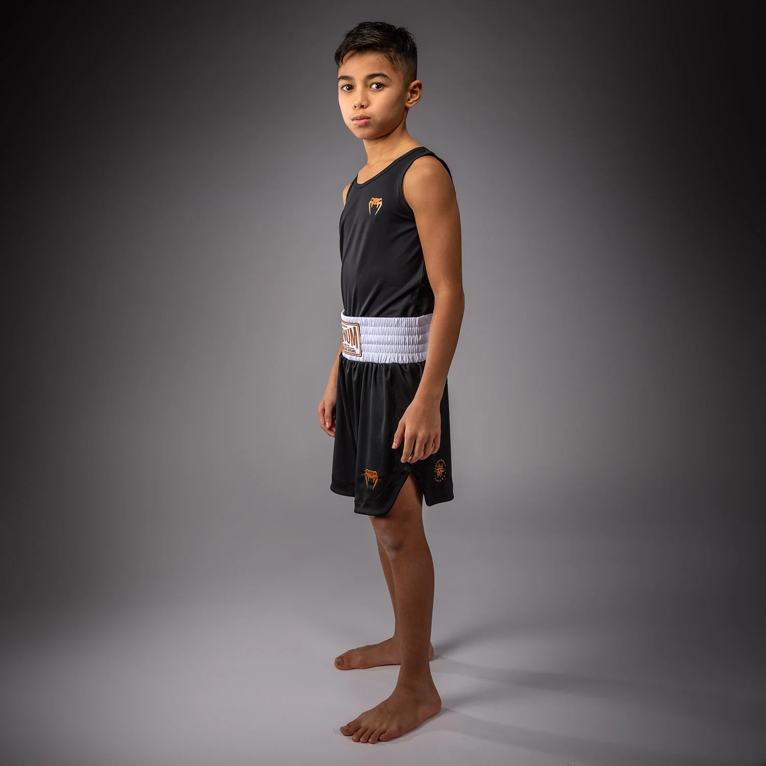 Venum Classic Youth Boxing Shorts - Black/Gold - Image 7